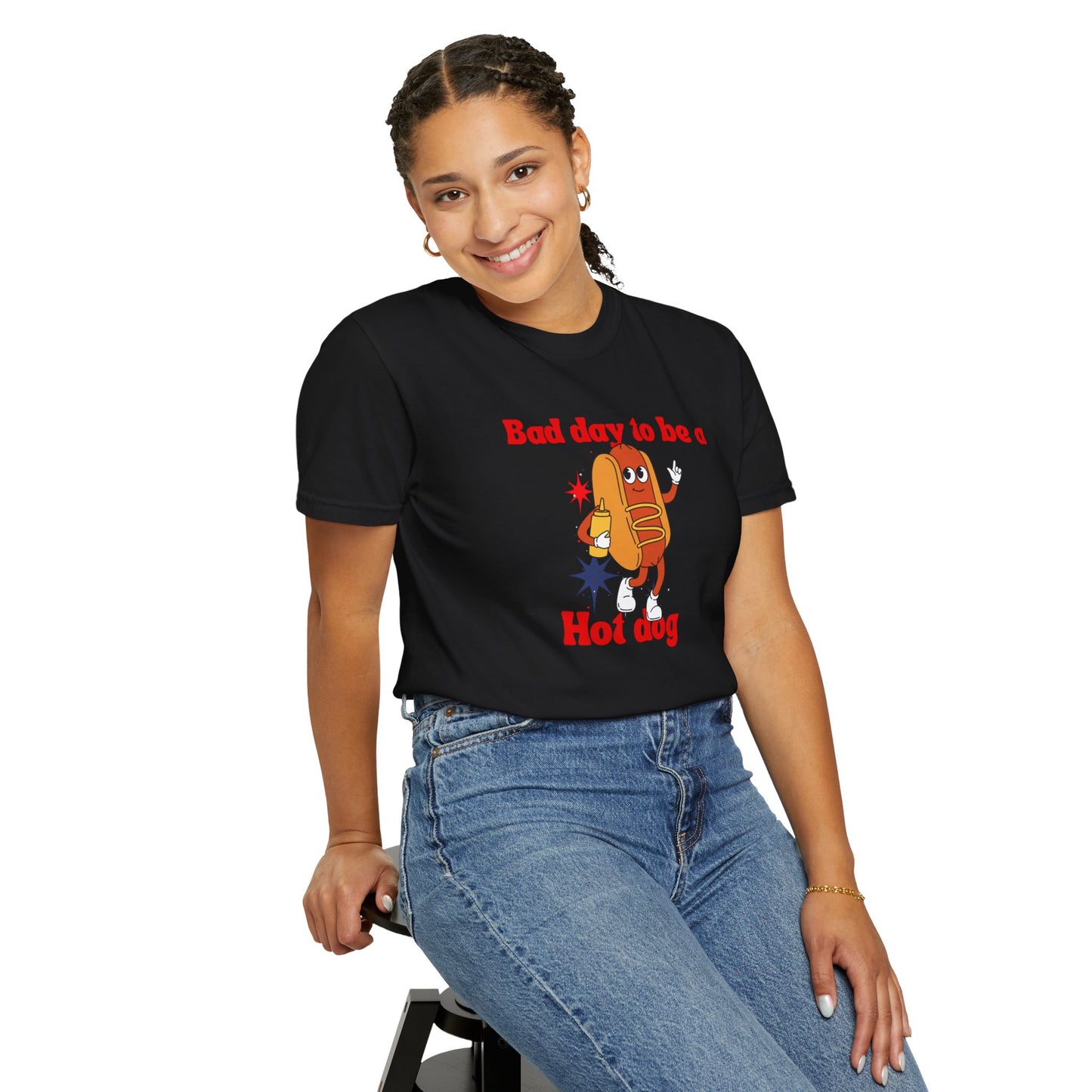 Funny Bad Day to be a Hot Dog Unisex Tee