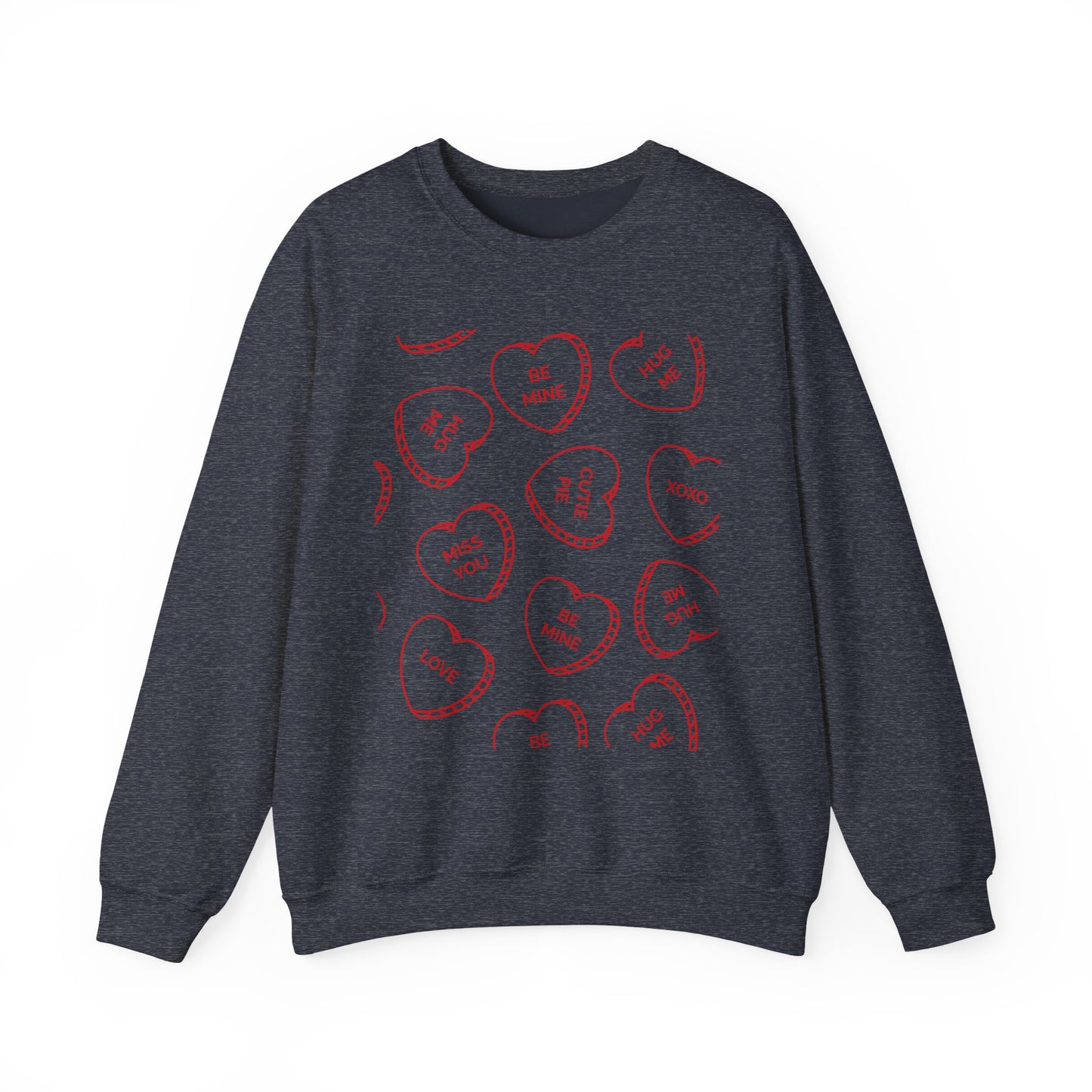 Candy Heart Crewneck Sweatshirt - Heart Design - Cute and Cozy