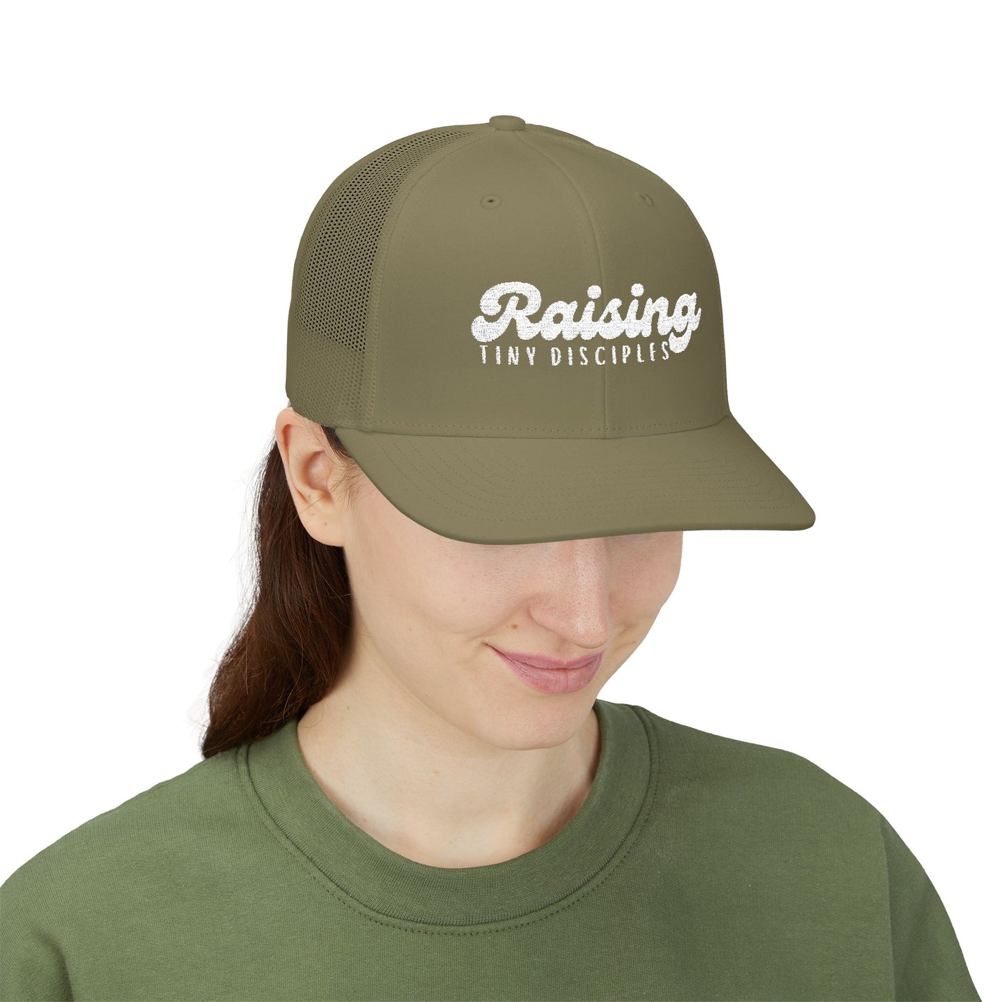 Raising Tiny Disciples Snapback Trucker Cap - Stylish Kids Hat, Perfect Gift for Parents, Family Outings, Birthdays, and More