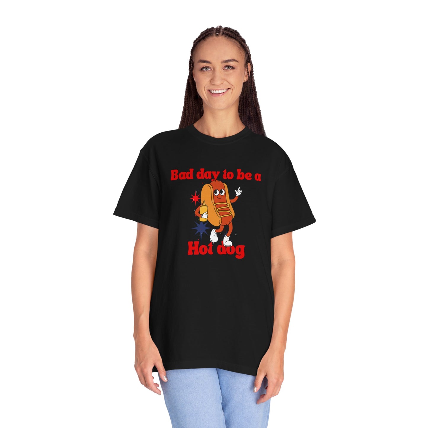 Funny Bad Day to be a Hot Dog Unisex Tee