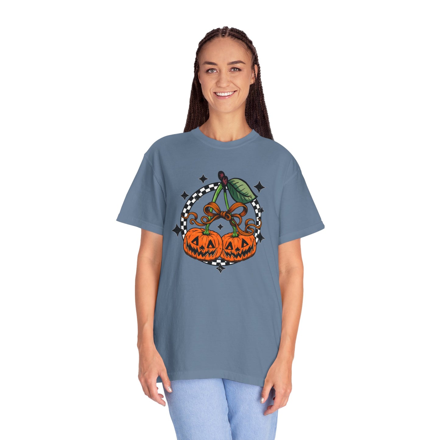 Checkered Pumpkin Unisex T-Shirt | Fall Fashion Tee, Halloween Outfit, Autumn Vibes, Cozy Wear, Gift for Her