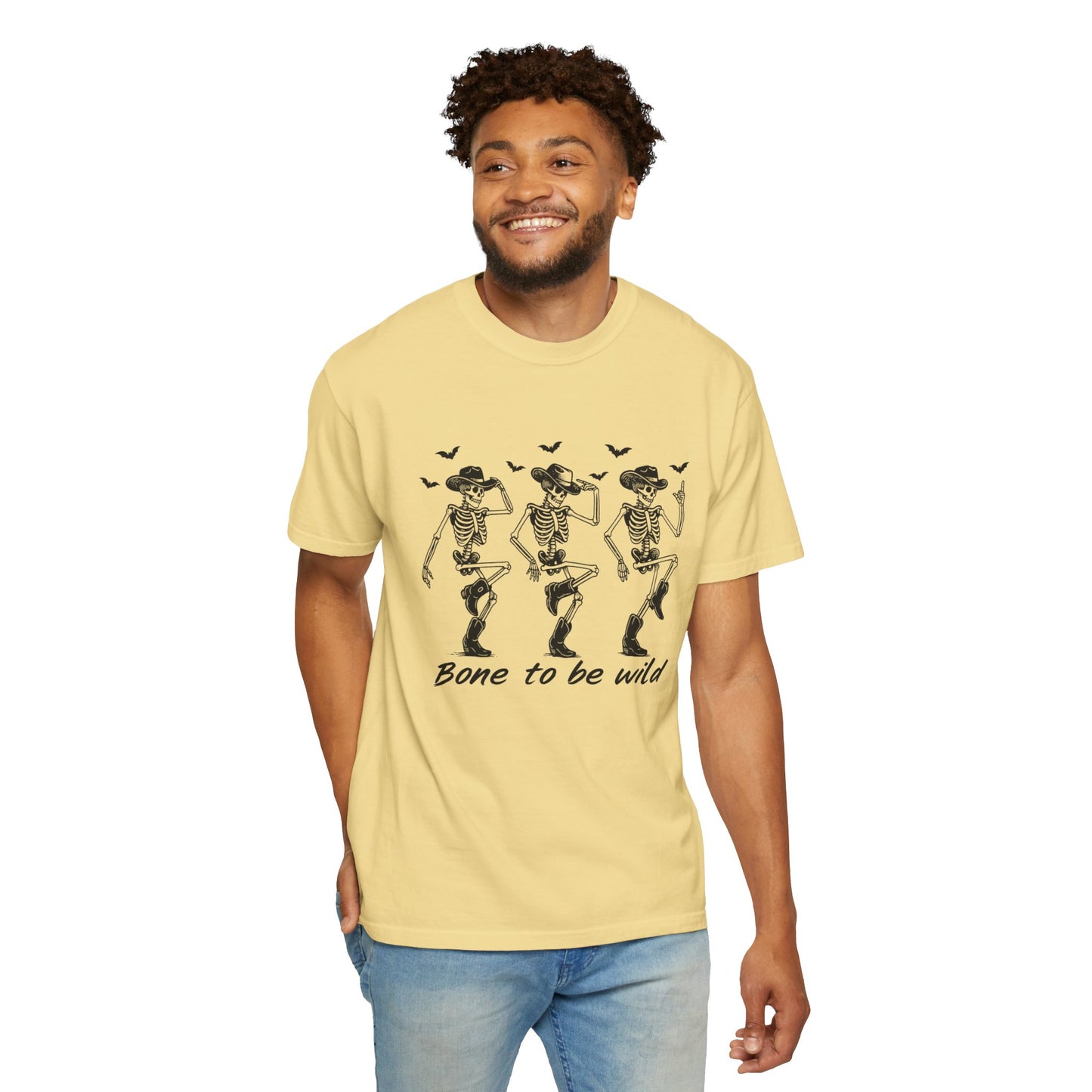 Bone to Be Wild Skeleton T-Shirt, Unisex Halloween Tee, Fun Graphic Shirt, Festive Casual Wear, Gift for Party Lovers