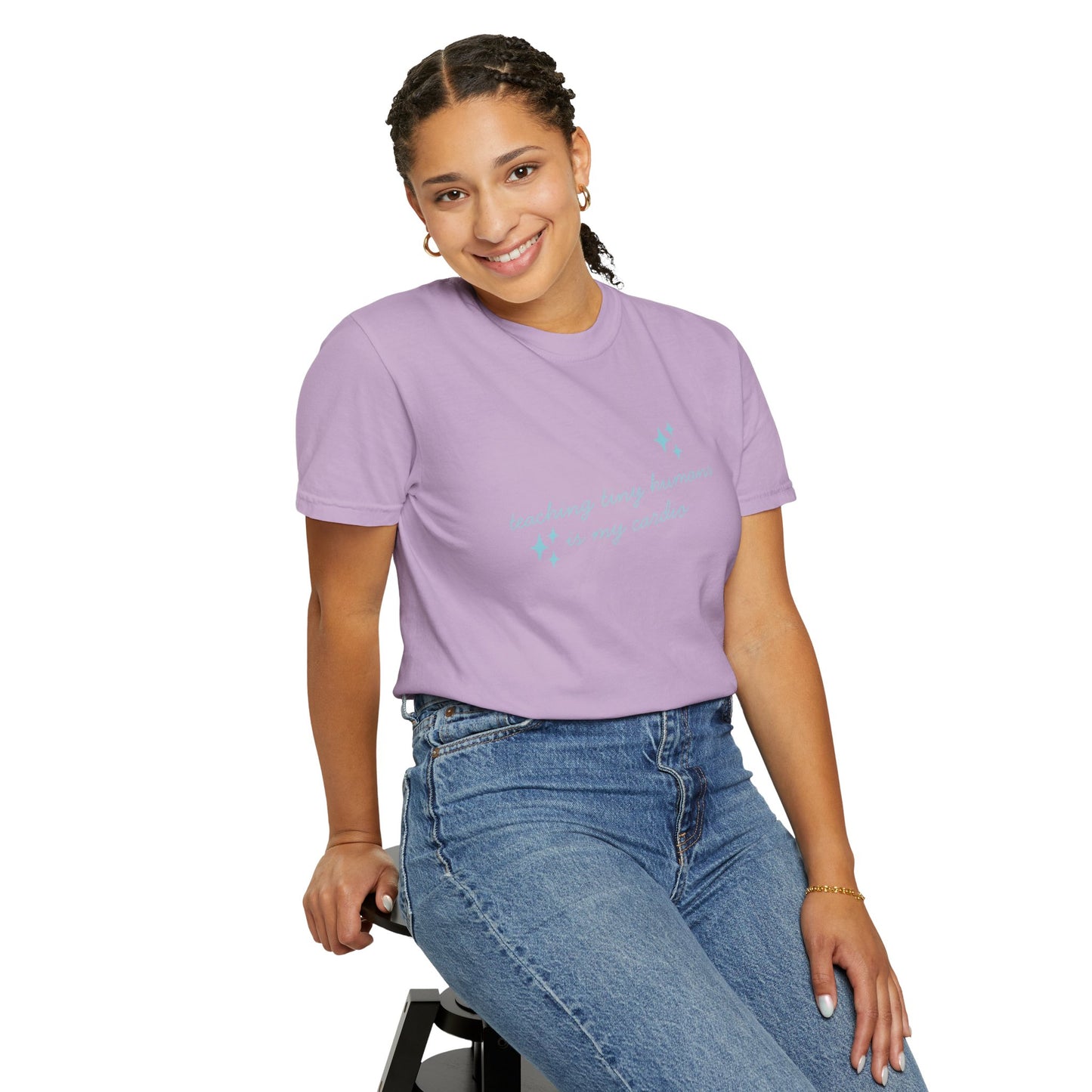 Teaching Tiny Humans is My Cardio, Inspirational Tee, Casual Wear, Gift for Teachers, Self-Care Apparel, Everyday Comfort