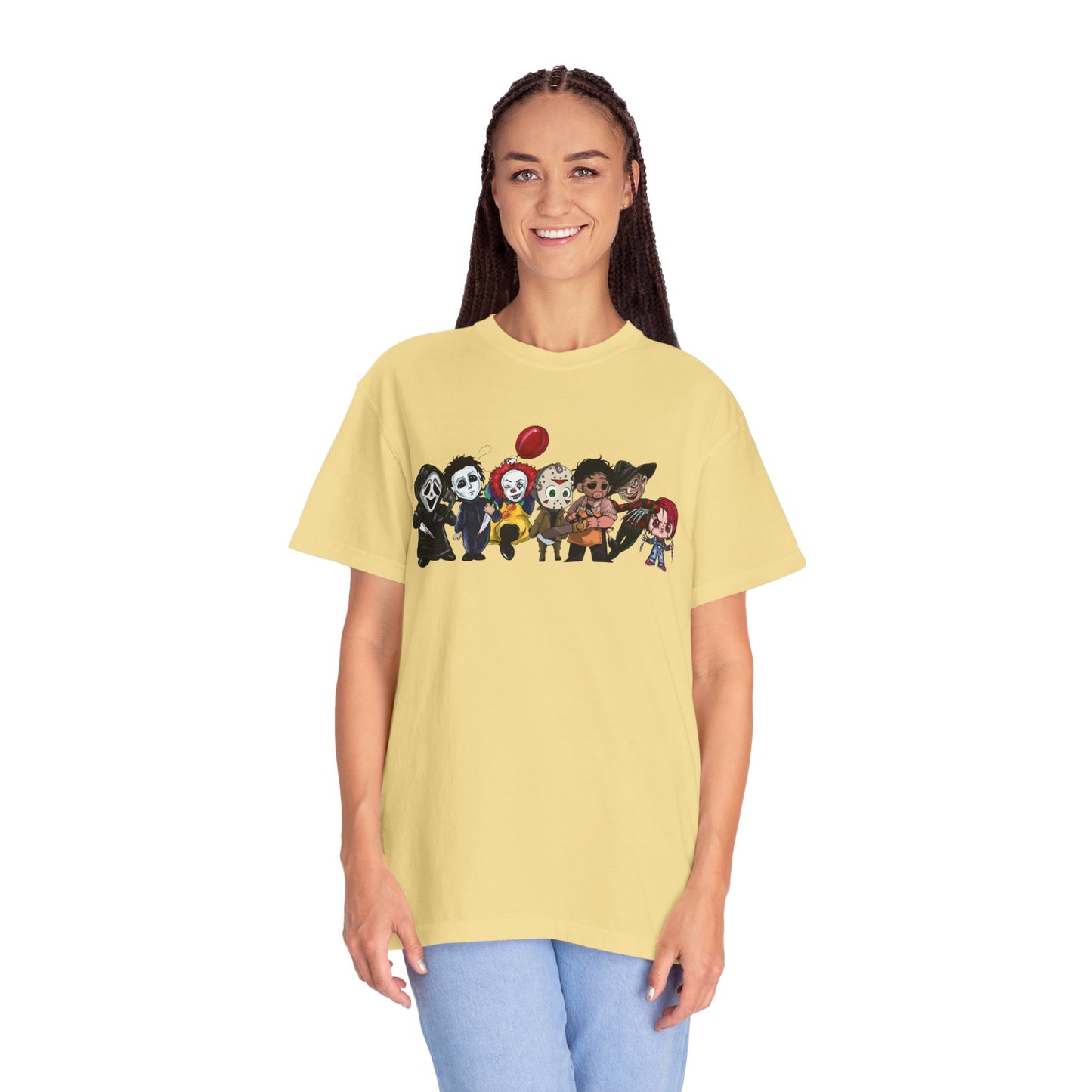 Baby Horror Characters T-Shirt, Unisex Horror Tee, Halloween Shirt, Ghostly Art Tee, Chibi Characters Apparel