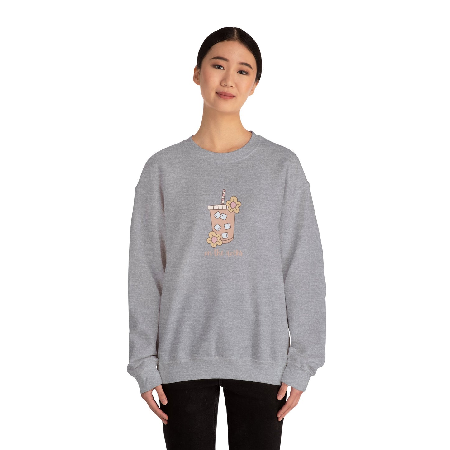 Floral Beverage Crewneck Sweatshirt - Cute Gift for Friends, Casual Wear