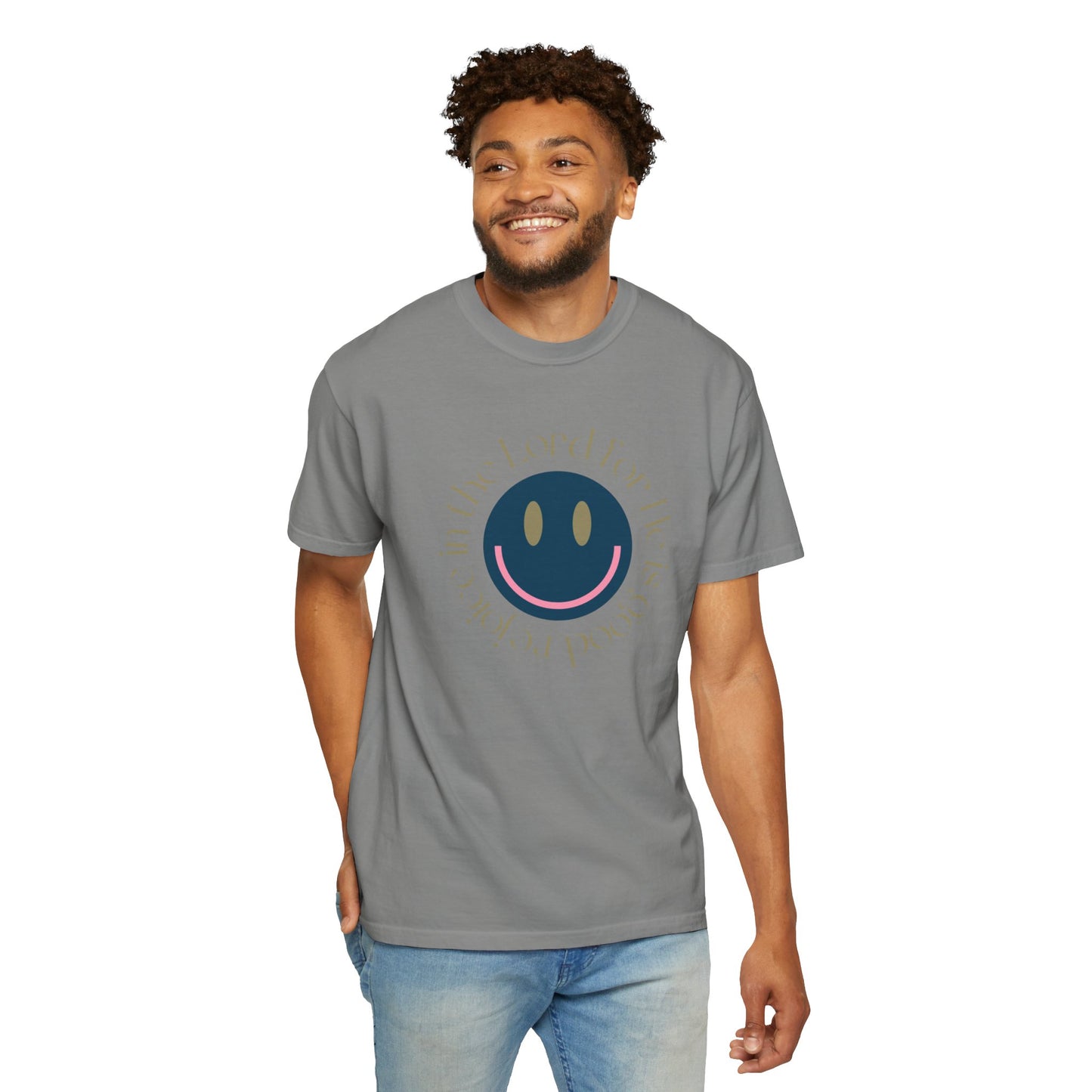 Rejoice in the Lord Smiley Face Christian T-Shirt, Unisex Tee, Inspirational Clothing, Gift for Believers, Casual Wear, Faith-Based Apparel