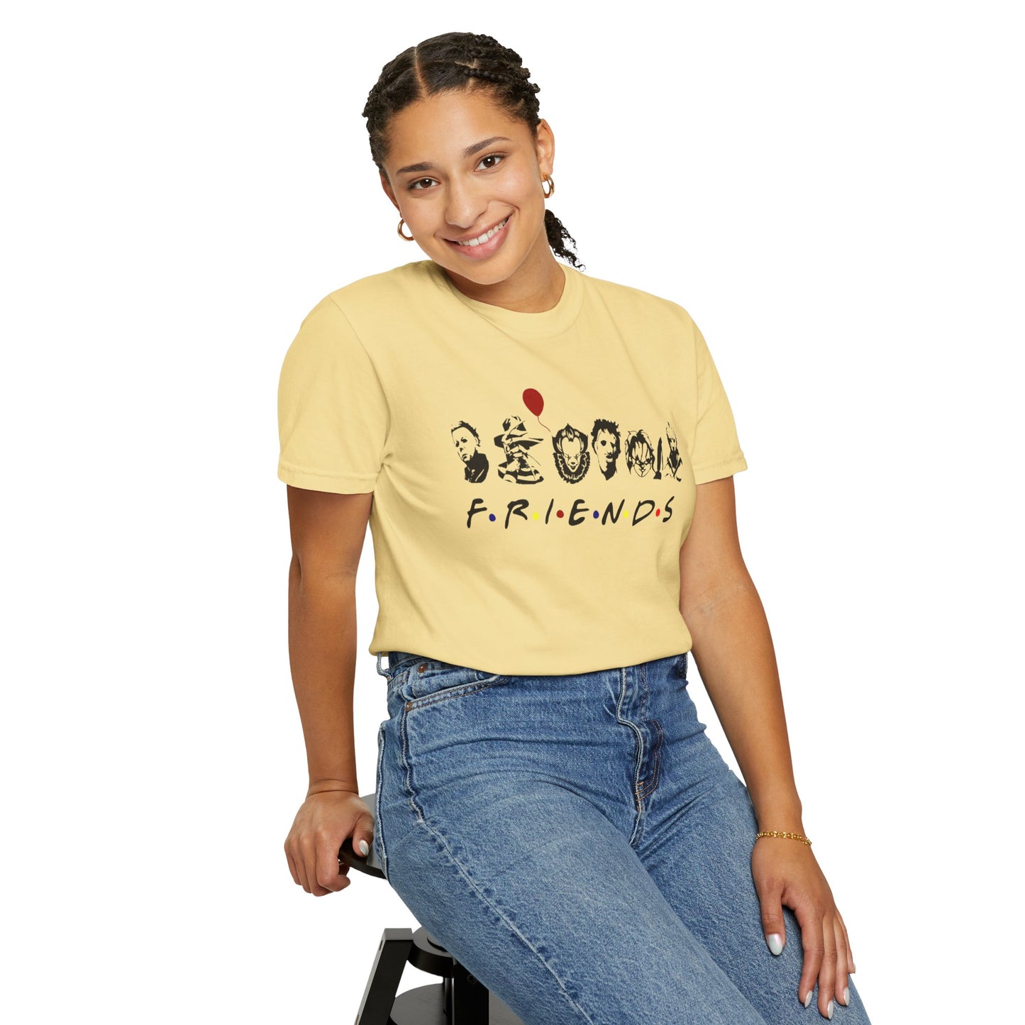 Friends-Inspired Garment-Dyed T-Shirt, Casual Tee, Gift for Fans, Retro Style Shirt, Everyday Wear, Unisex Apparel