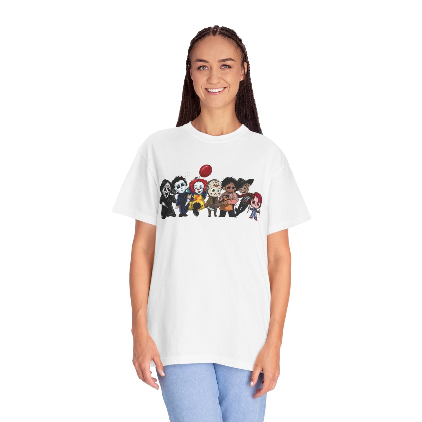 Baby Horror Characters T-Shirt, Unisex Horror Tee, Halloween Shirt, Ghostly Art Tee, Chibi Characters Apparel
