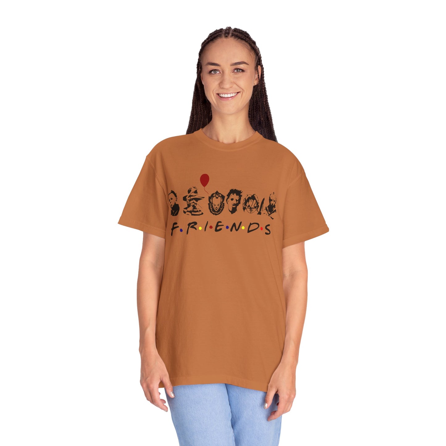Friends-Inspired Garment-Dyed T-Shirt, Casual Tee, Gift for Fans, Retro Style Shirt, Everyday Wear, Unisex Apparel