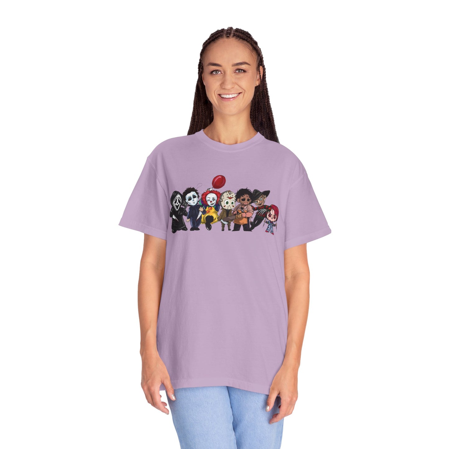 Baby Horror Characters T-Shirt, Unisex Horror Tee, Halloween Shirt, Ghostly Art Tee, Chibi Characters Apparel