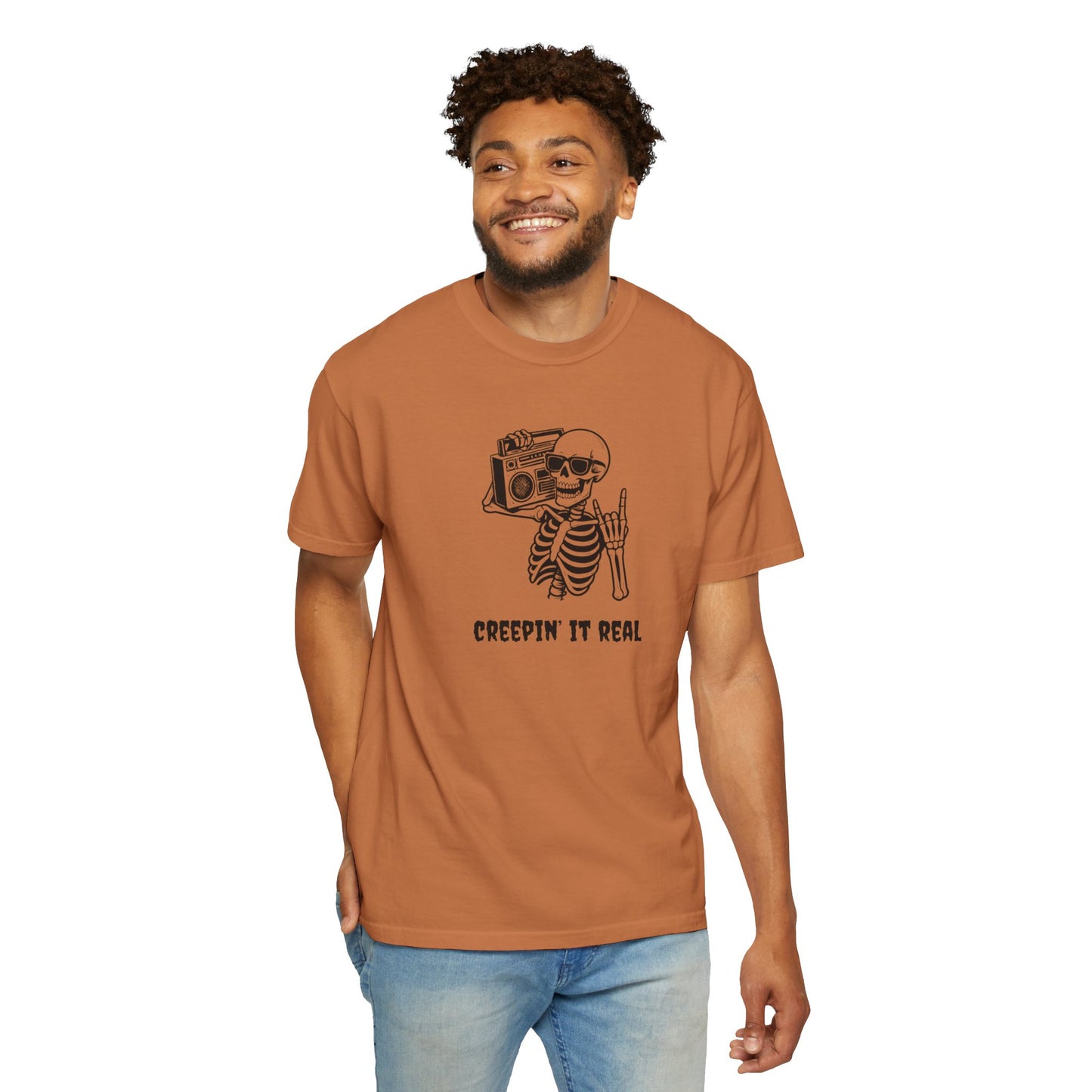 Creepin' It Real T-Shirt, Halloween Tee, Skeleton Shirt, Unisex Graphic Tee, Casual Wear, Gift for Friends