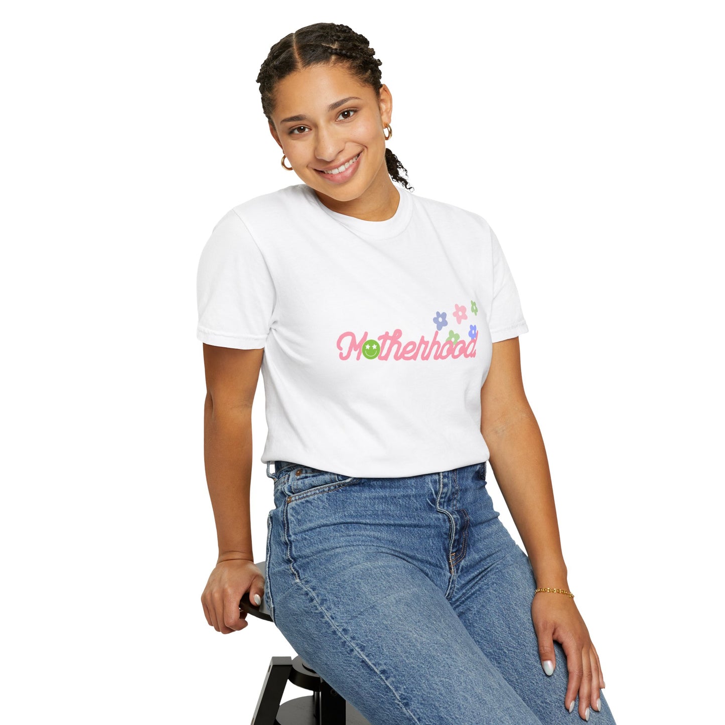 Colorful Motherhood Graphic T-Shirt | Cute Mommy Shirt, Gift for New Moms, Family Party Top, Spring Apparel, Baby Shower Gift