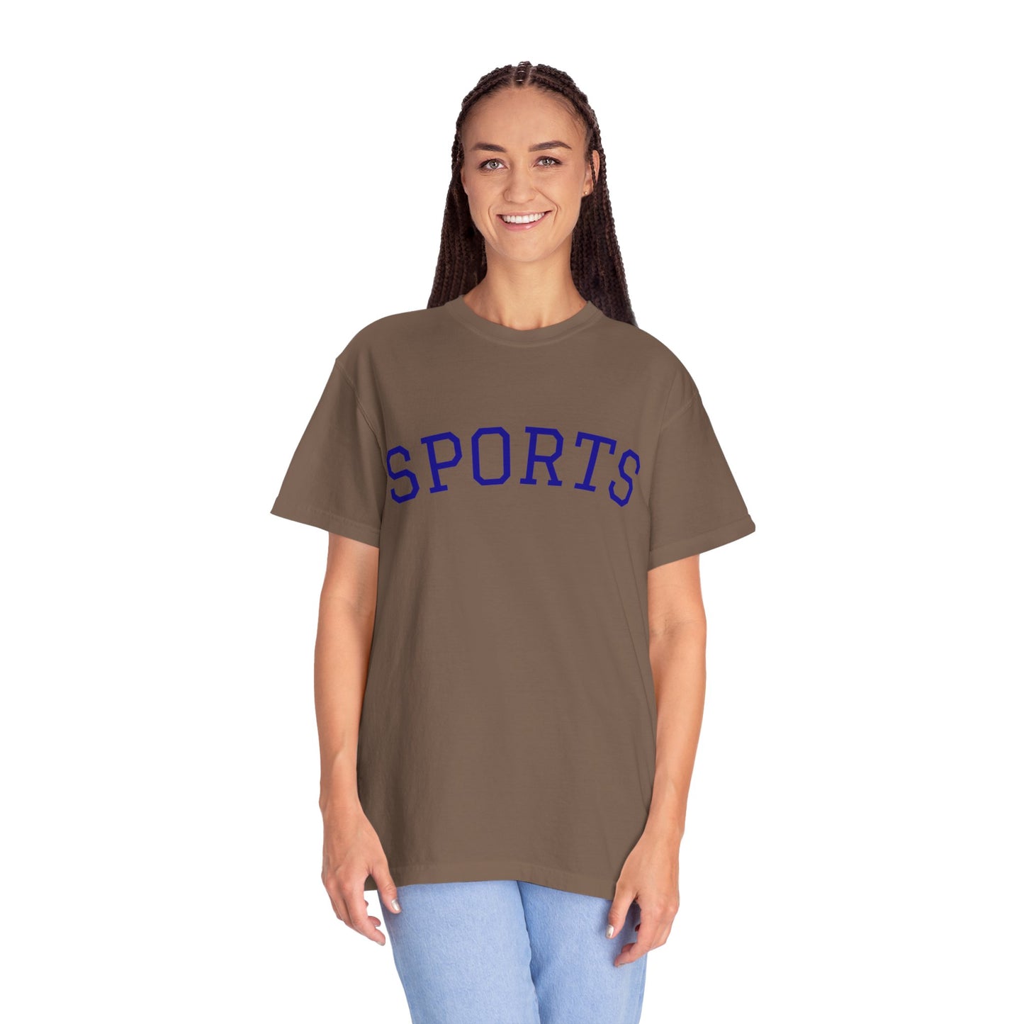 Sports Unisex Garment-Dyed T-shirt, Casual Wear, Workout Top, Gift for Sports Lovers, Athletic Apparel, Summer Tee
