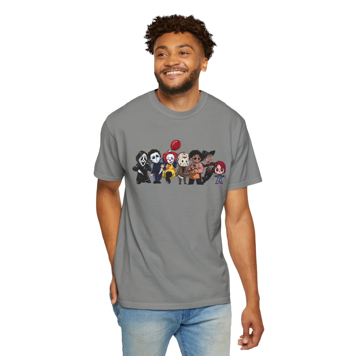Baby Horror Characters T-Shirt, Unisex Horror Tee, Halloween Shirt, Ghostly Art Tee, Chibi Characters Apparel