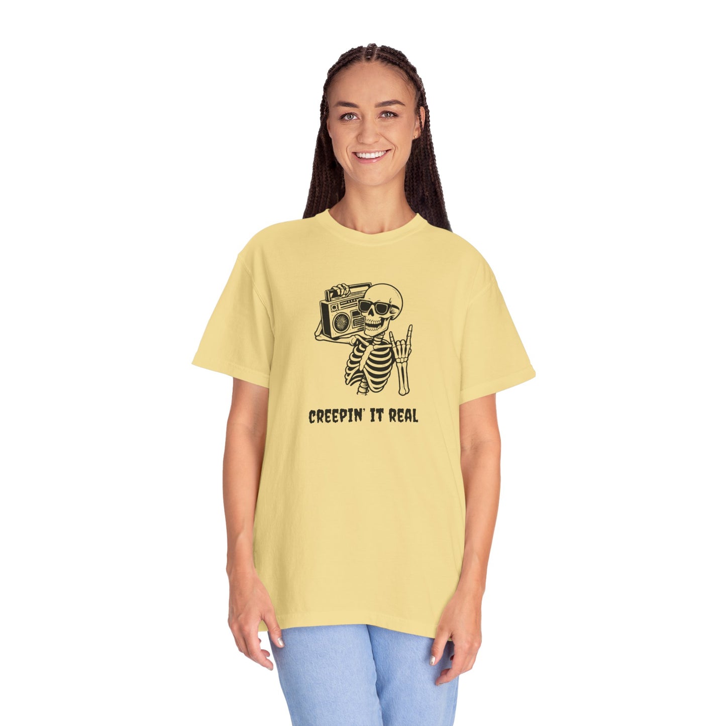 Creepin' It Real T-Shirt, Halloween Tee, Skeleton Shirt, Unisex Graphic Tee, Casual Wear, Gift for Friends