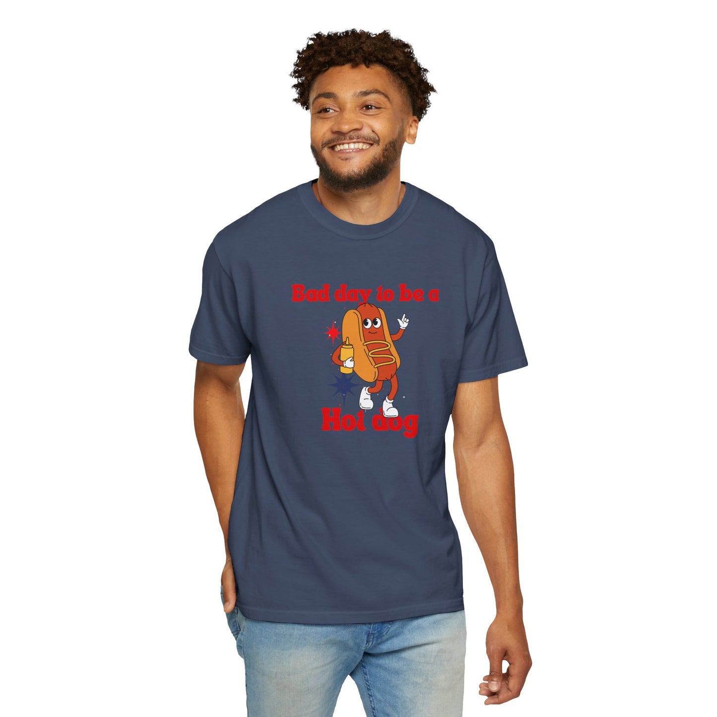 Funny Bad Day to be a Hot Dog Unisex Tee