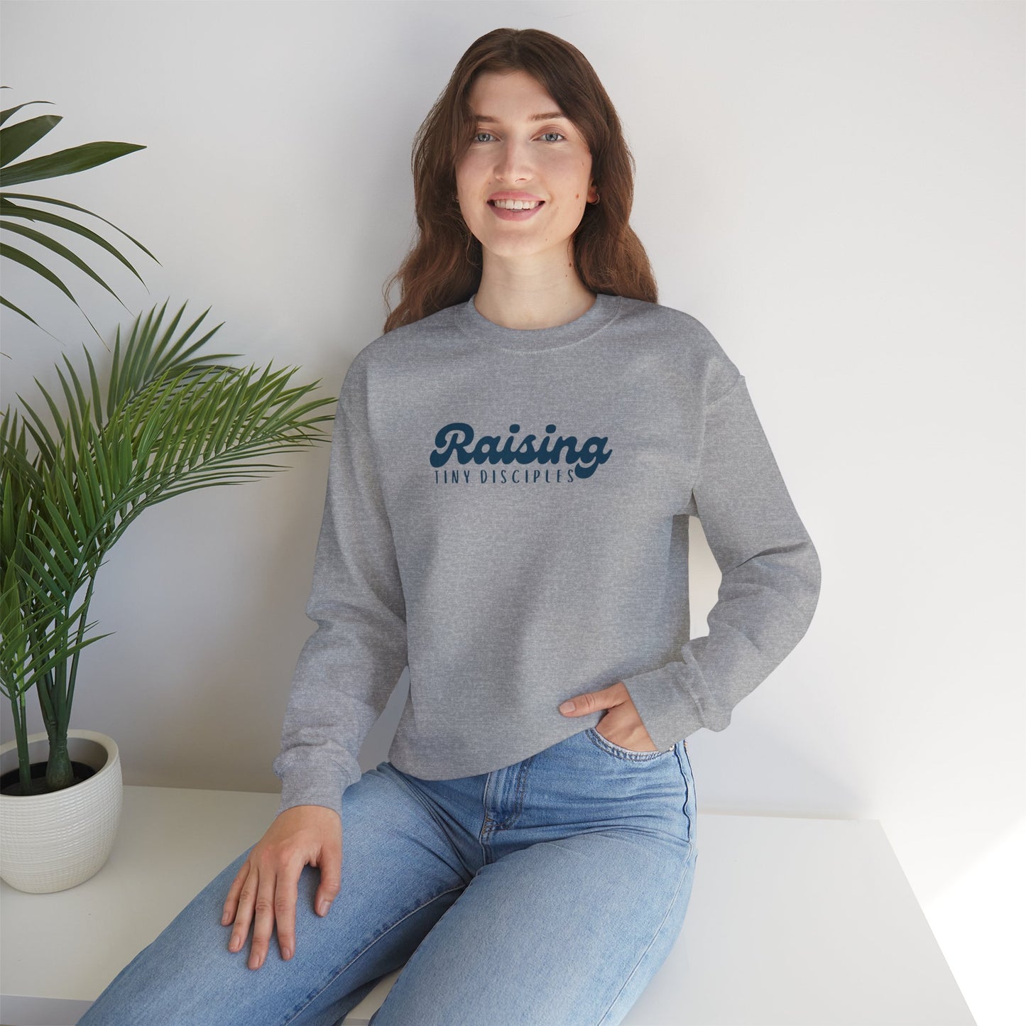 Inspirational Parenting Sweatshirt, Raising Tiny Disciples, Family Gathering Gift