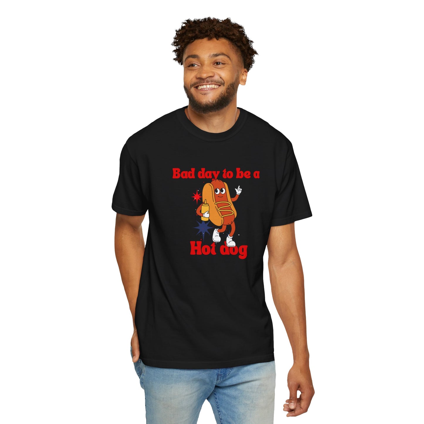 Funny Bad Day to be a Hot Dog Unisex Tee