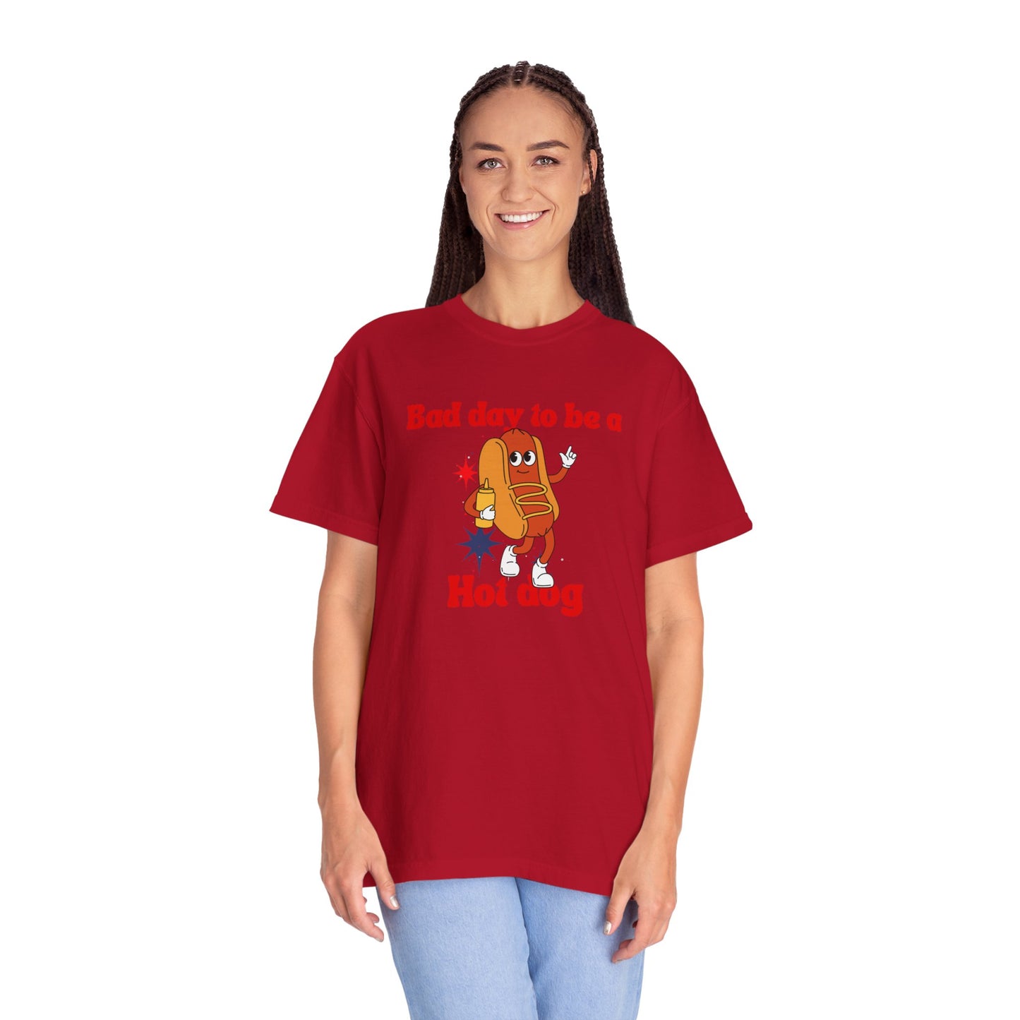 Funny Bad Day to be a Hot Dog Unisex Tee