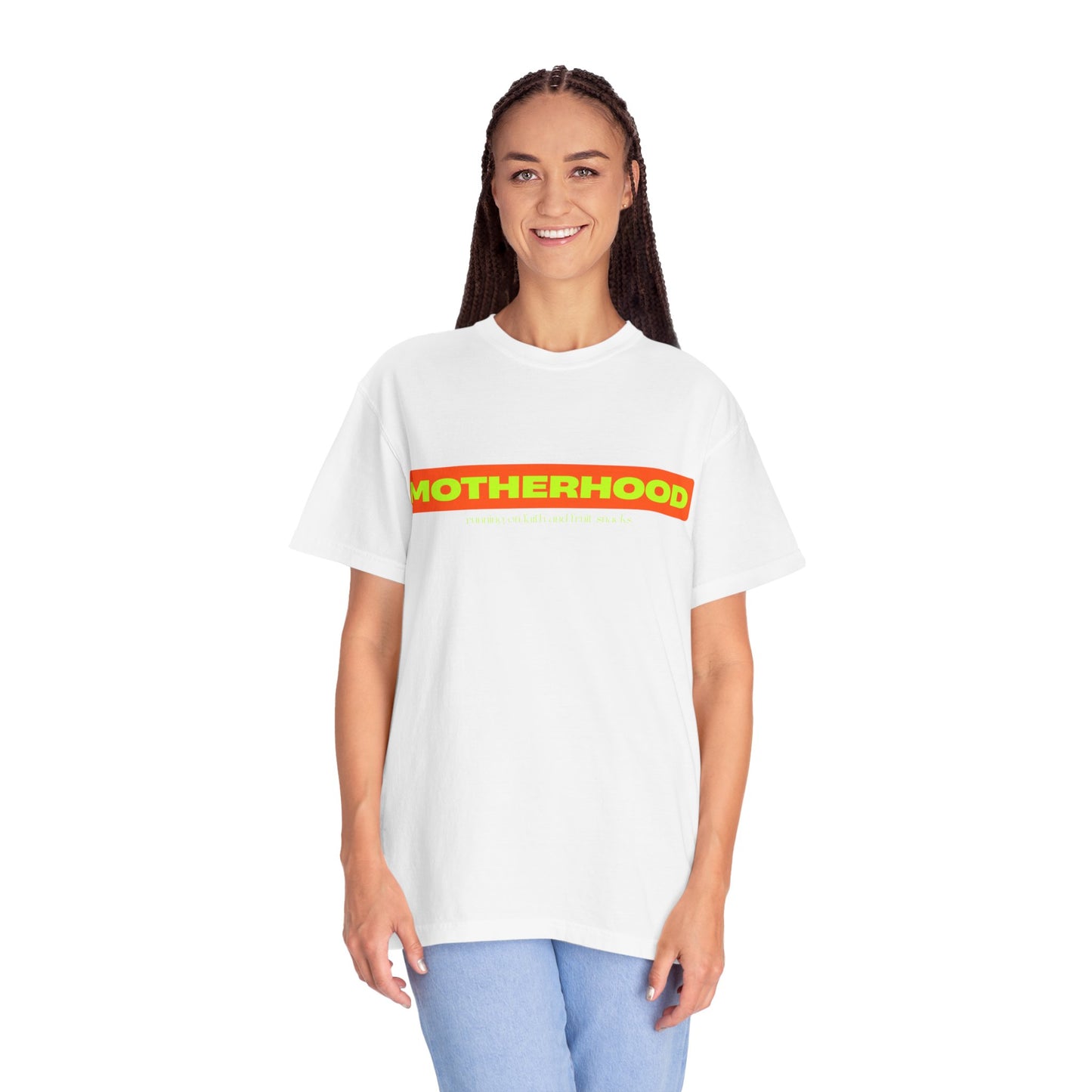 Running on Faith and Fruit Snacks Motherhood Unisex T-shirt, Perfect Gift for Moms, Cute Casual Wear, Mother's Day, Baby Shower, Maternity Style