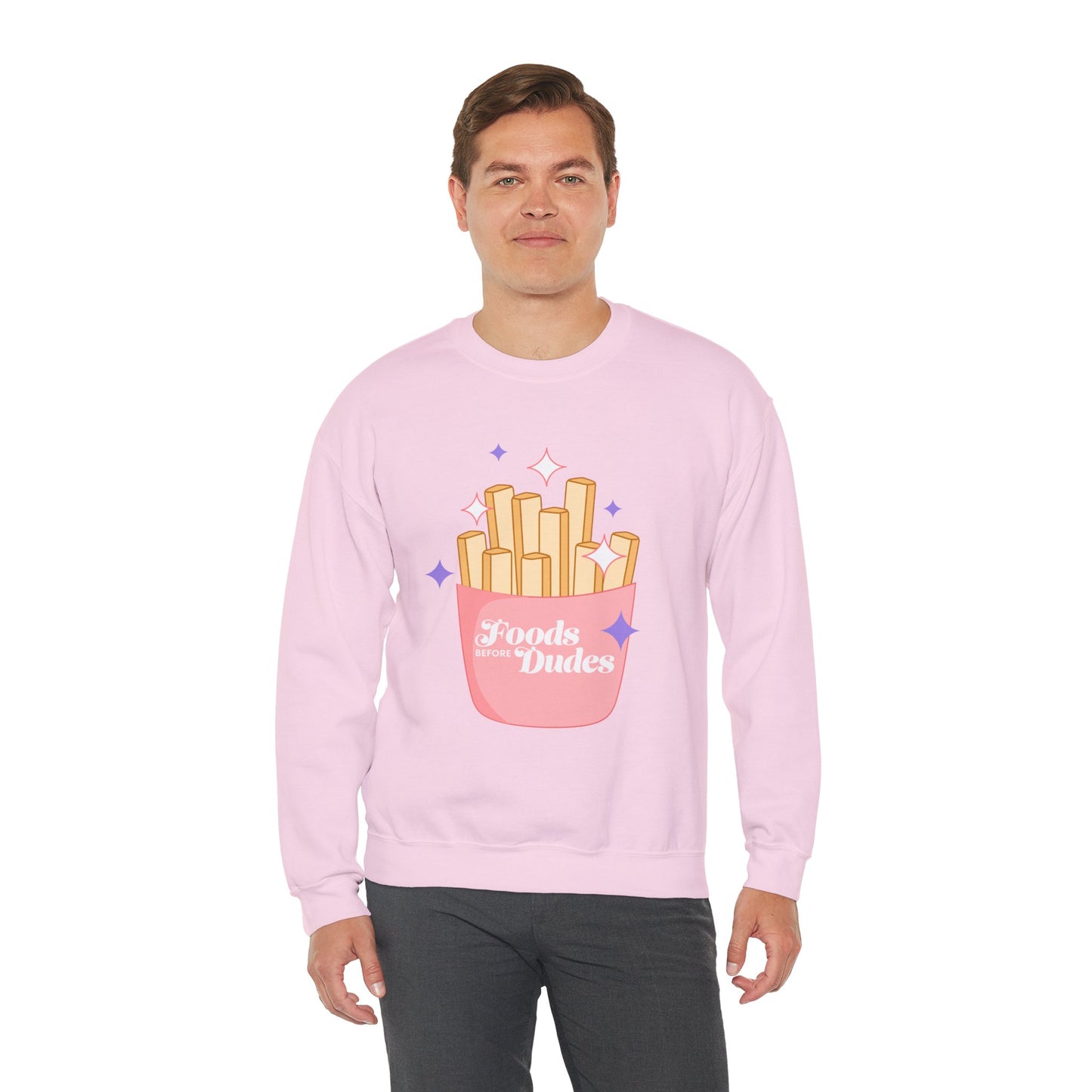 Funny Foodie Crewneck Sweatshirt - 'Foods Before Dudes'