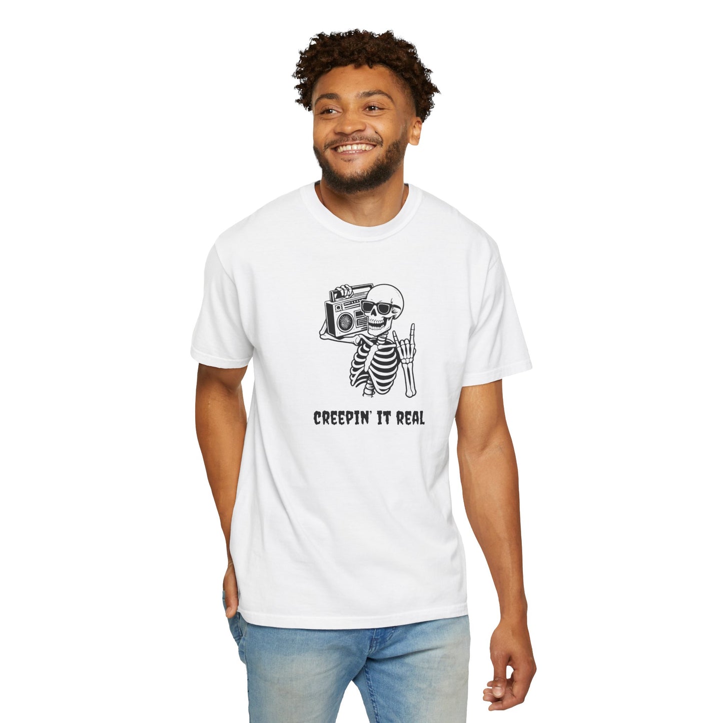 Creepin' It Real T-Shirt, Halloween Tee, Skeleton Shirt, Unisex Graphic Tee, Casual Wear, Gift for Friends