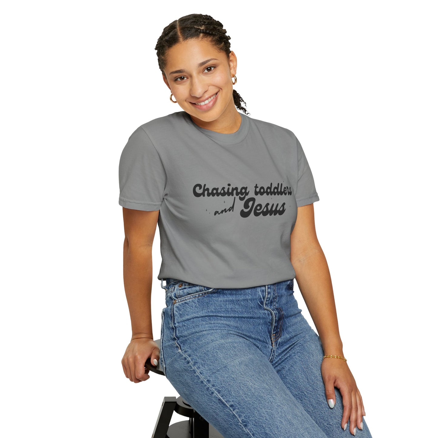 Chasing Toddlers and Jesus T-Shirt, Vintage Mommy Tee, Faith-Based Apparel, Gift for Parents, Church Activities, Casual Wear