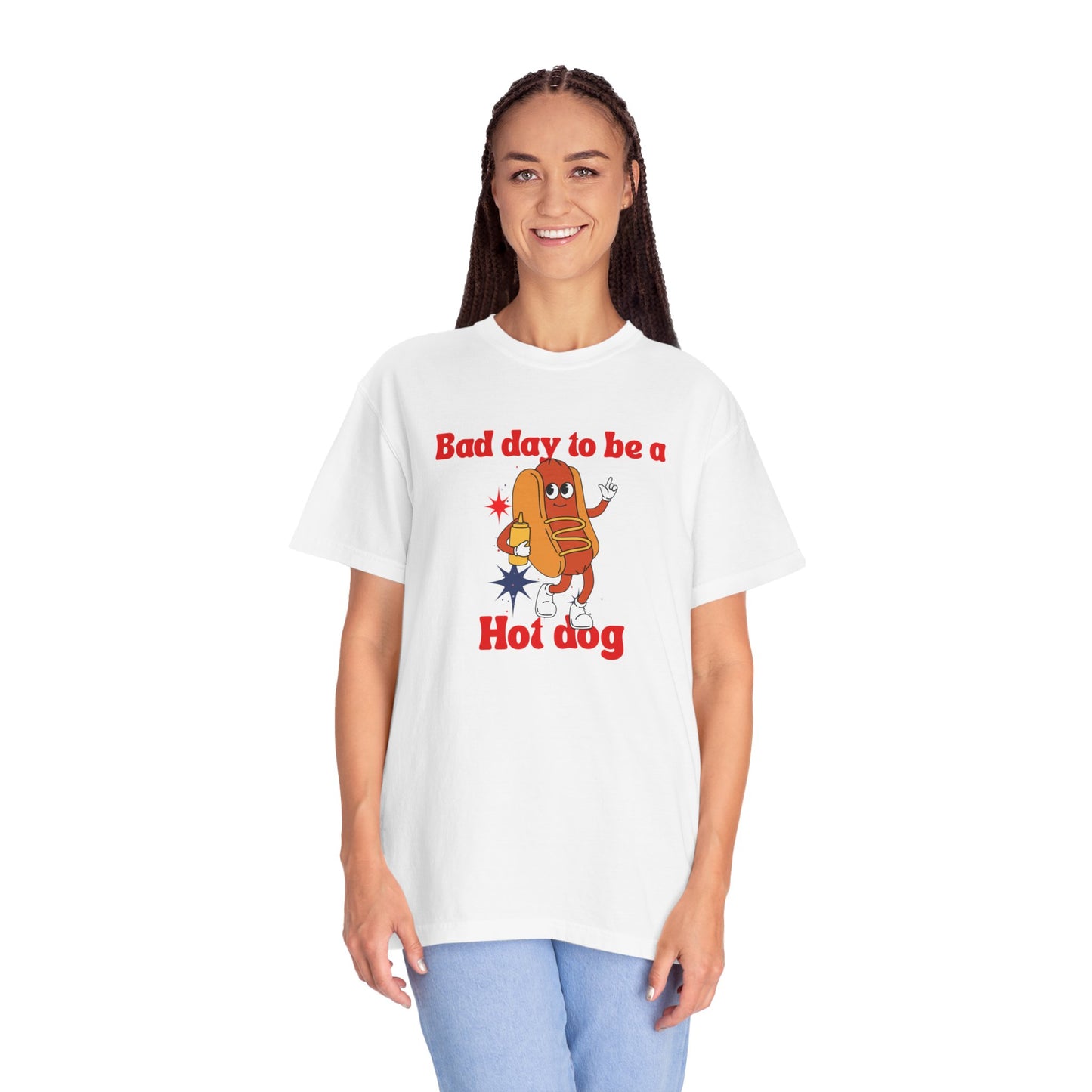 Funny Bad Day to be a Hot Dog Unisex Tee