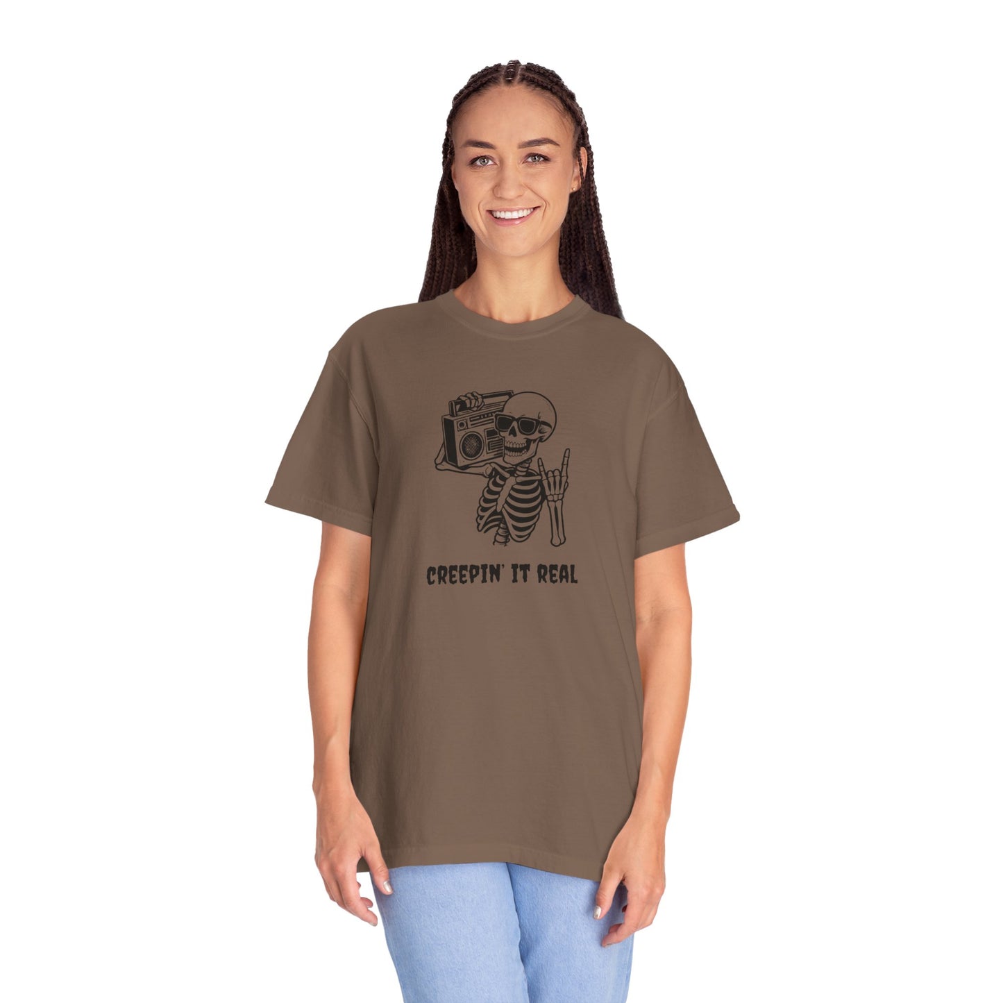 Creepin' It Real T-Shirt, Halloween Tee, Skeleton Shirt, Unisex Graphic Tee, Casual Wear, Gift for Friends