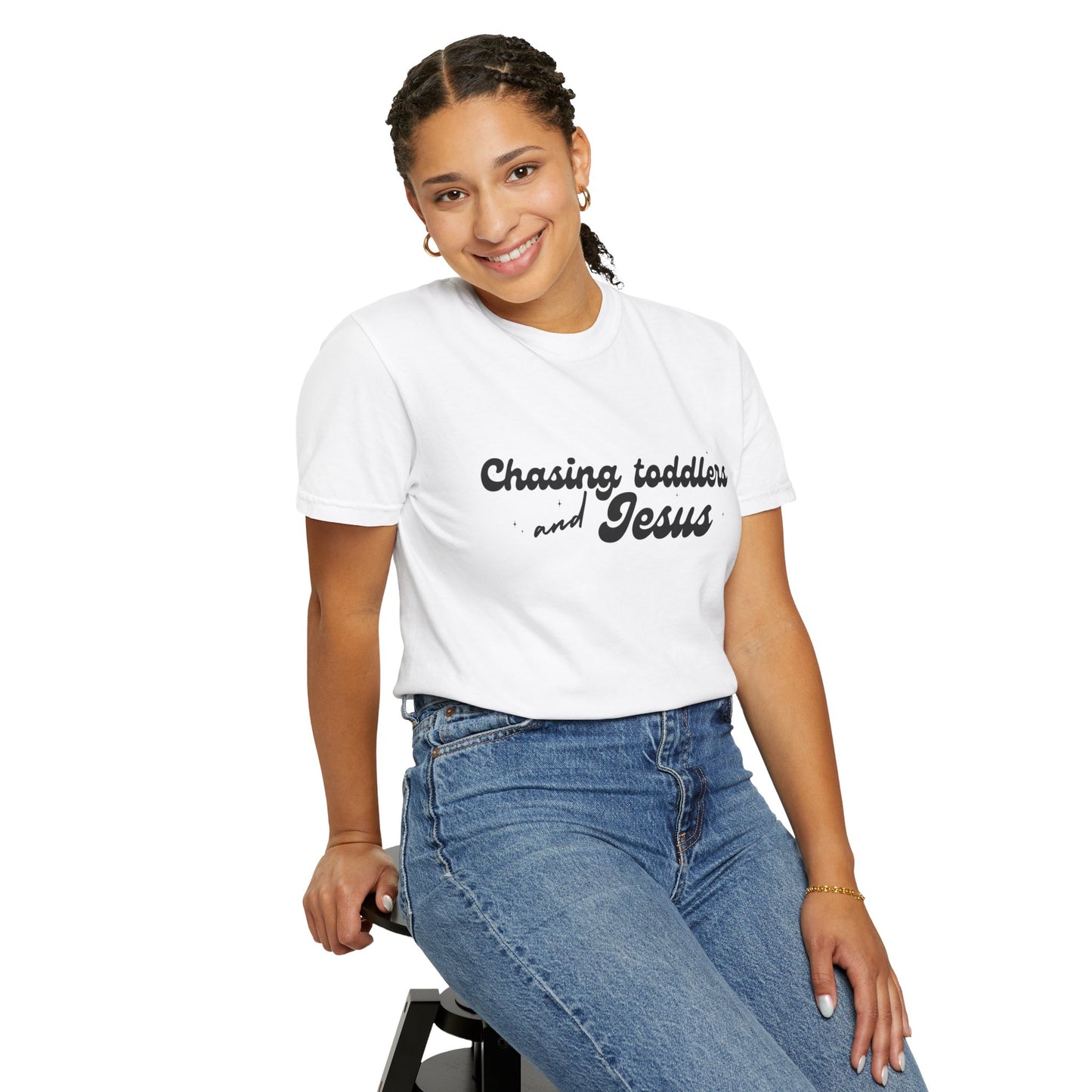 Chasing Toddlers and Jesus T-Shirt, Vintage Mommy Tee, Faith-Based Apparel, Gift for Parents, Church Activities, Casual Wear