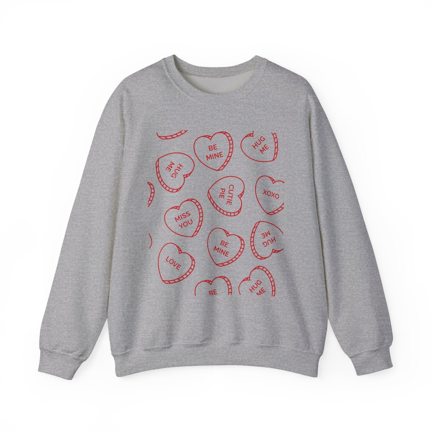 Candy Heart Crewneck Sweatshirt - Heart Design - Cute and Cozy
