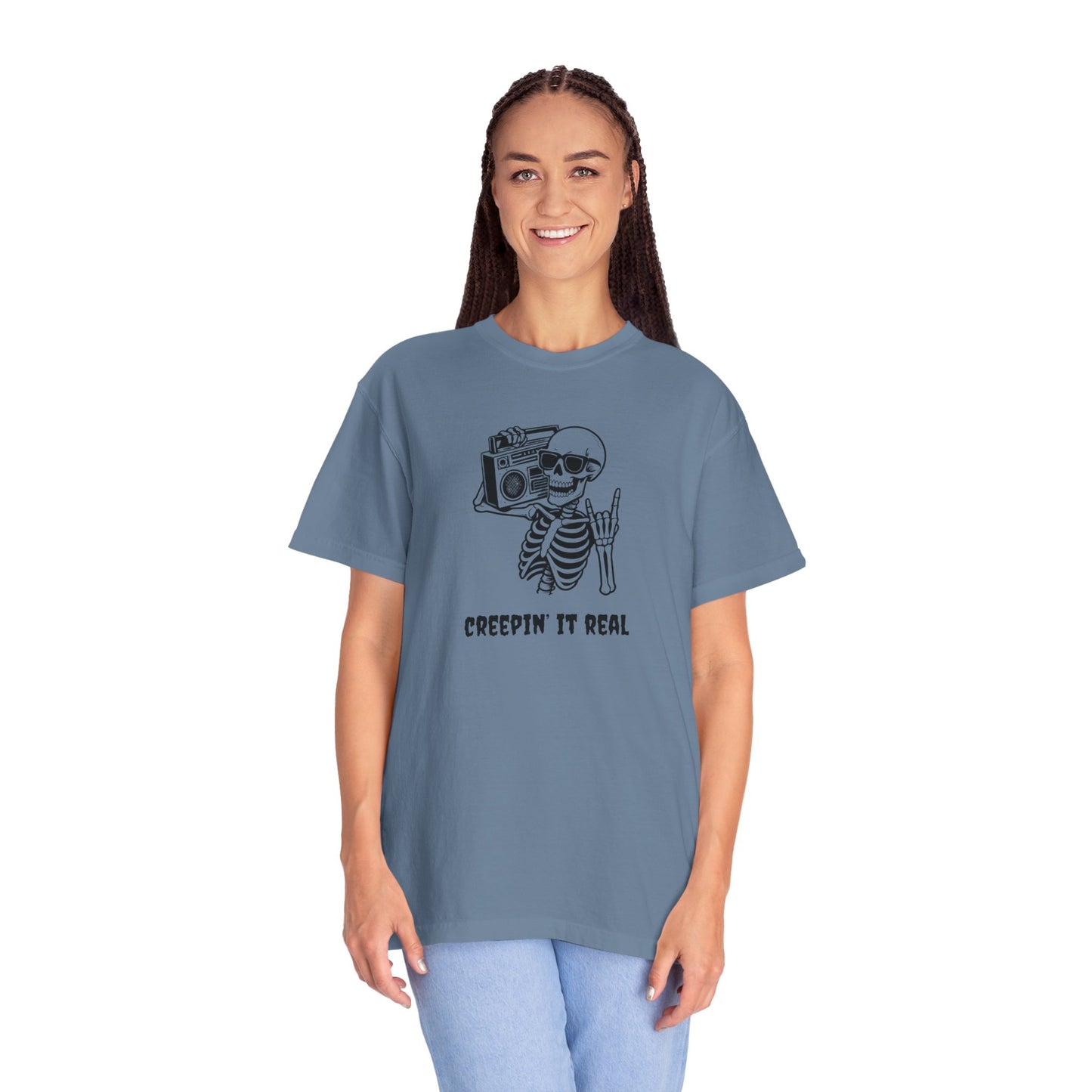Creepin' It Real T-Shirt, Halloween Tee, Skeleton Shirt, Unisex Graphic Tee, Casual Wear, Gift for Friends