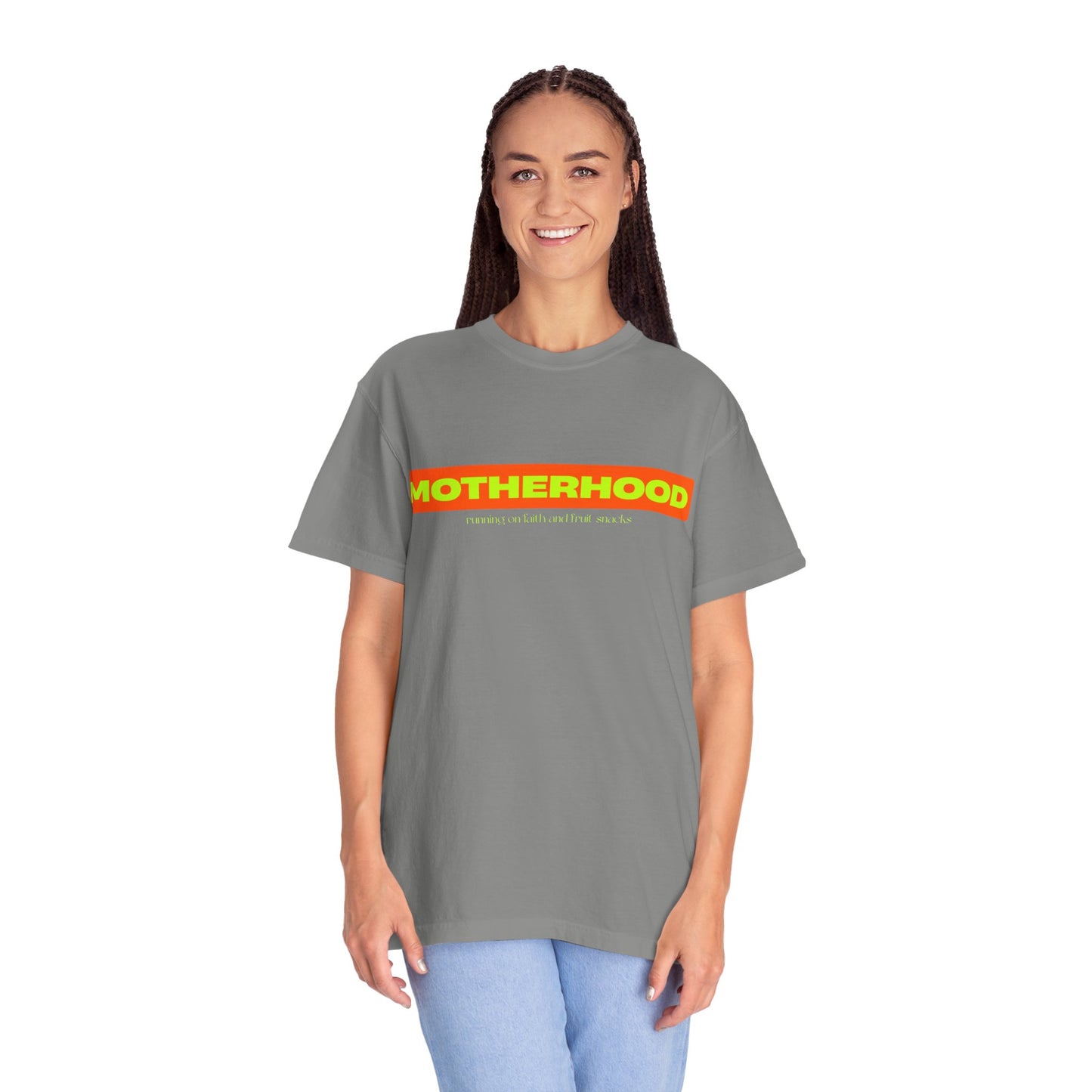 Running on Faith and Fruit Snacks Motherhood Unisex T-shirt, Perfect Gift for Moms, Cute Casual Wear, Mother's Day, Baby Shower, Maternity Style