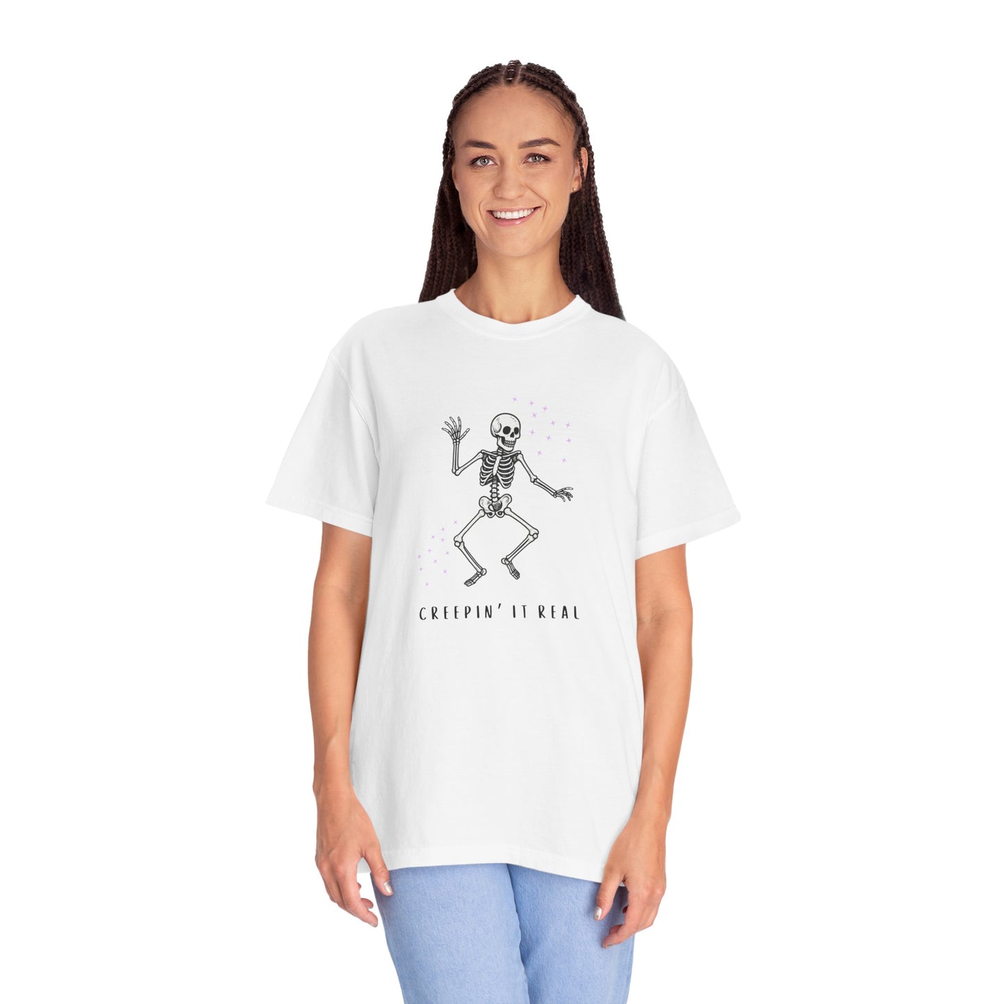 Creepy Cool Skeleton T-Shirt, Unisex Tee for Halloween, Fun Graphic Shirt, Casual Wear, Halloween Costume, Gift Idea