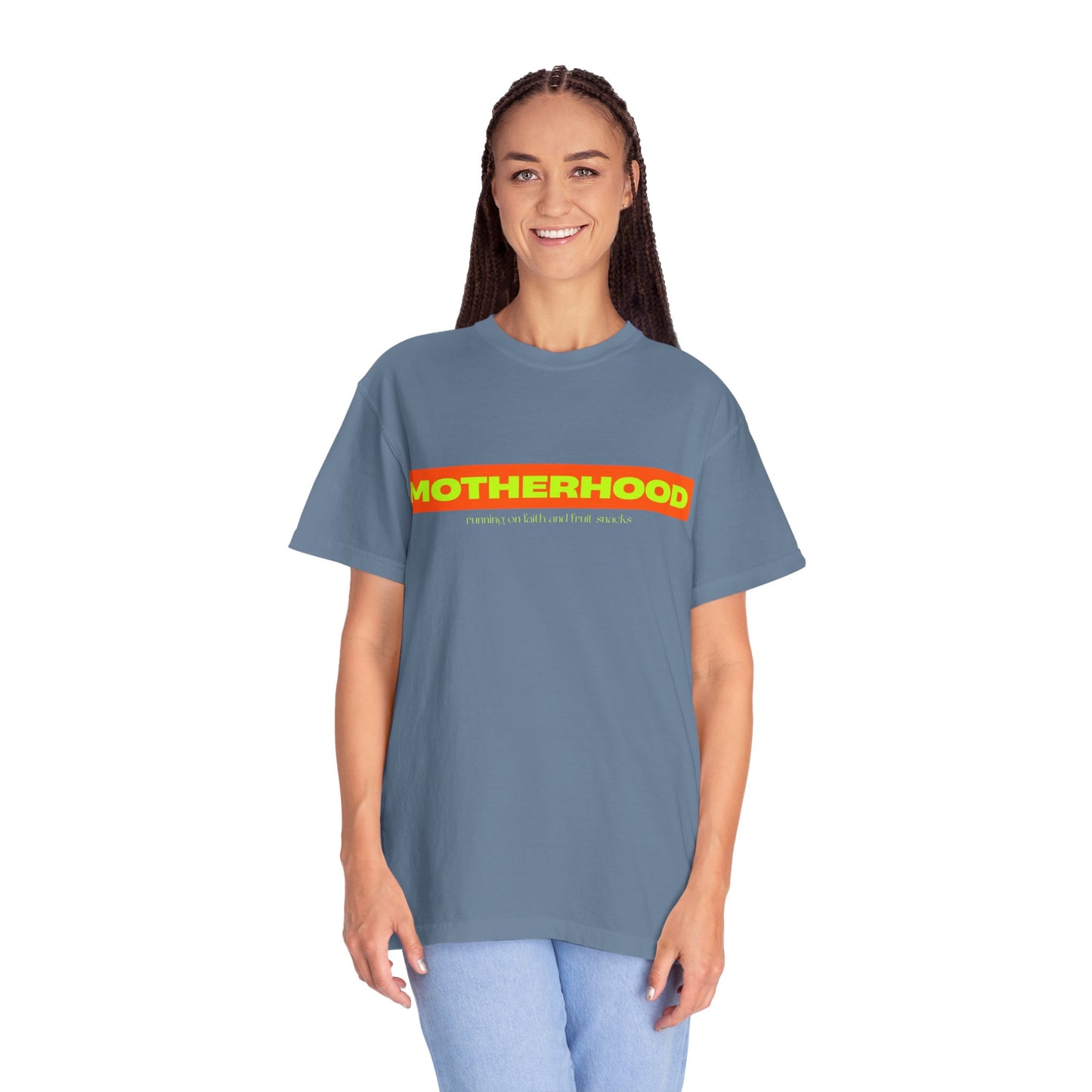 Running on Faith and Fruit Snacks Motherhood Unisex T-shirt, Perfect Gift for Moms, Cute Casual Wear, Mother's Day, Baby Shower, Maternity Style