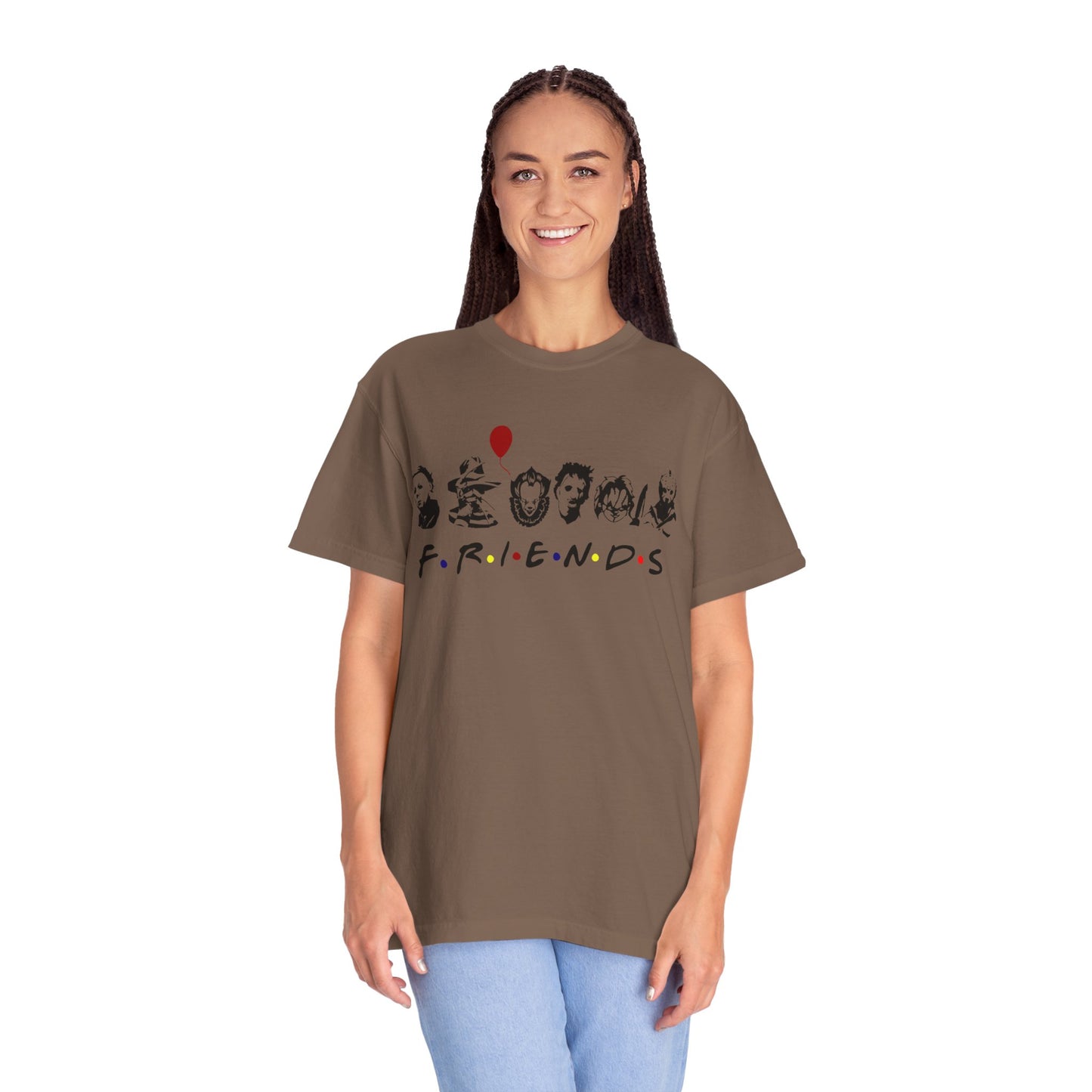 Friends-Inspired Garment-Dyed T-Shirt, Casual Tee, Gift for Fans, Retro Style Shirt, Everyday Wear, Unisex Apparel