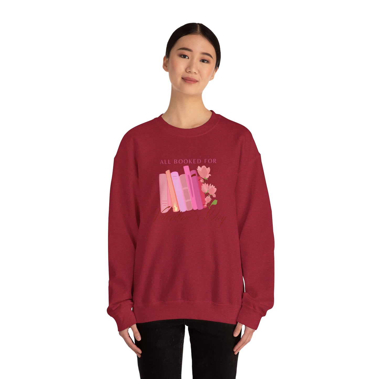 Valentine's Day Book Lover Crewneck Sweatshirt - All Booked