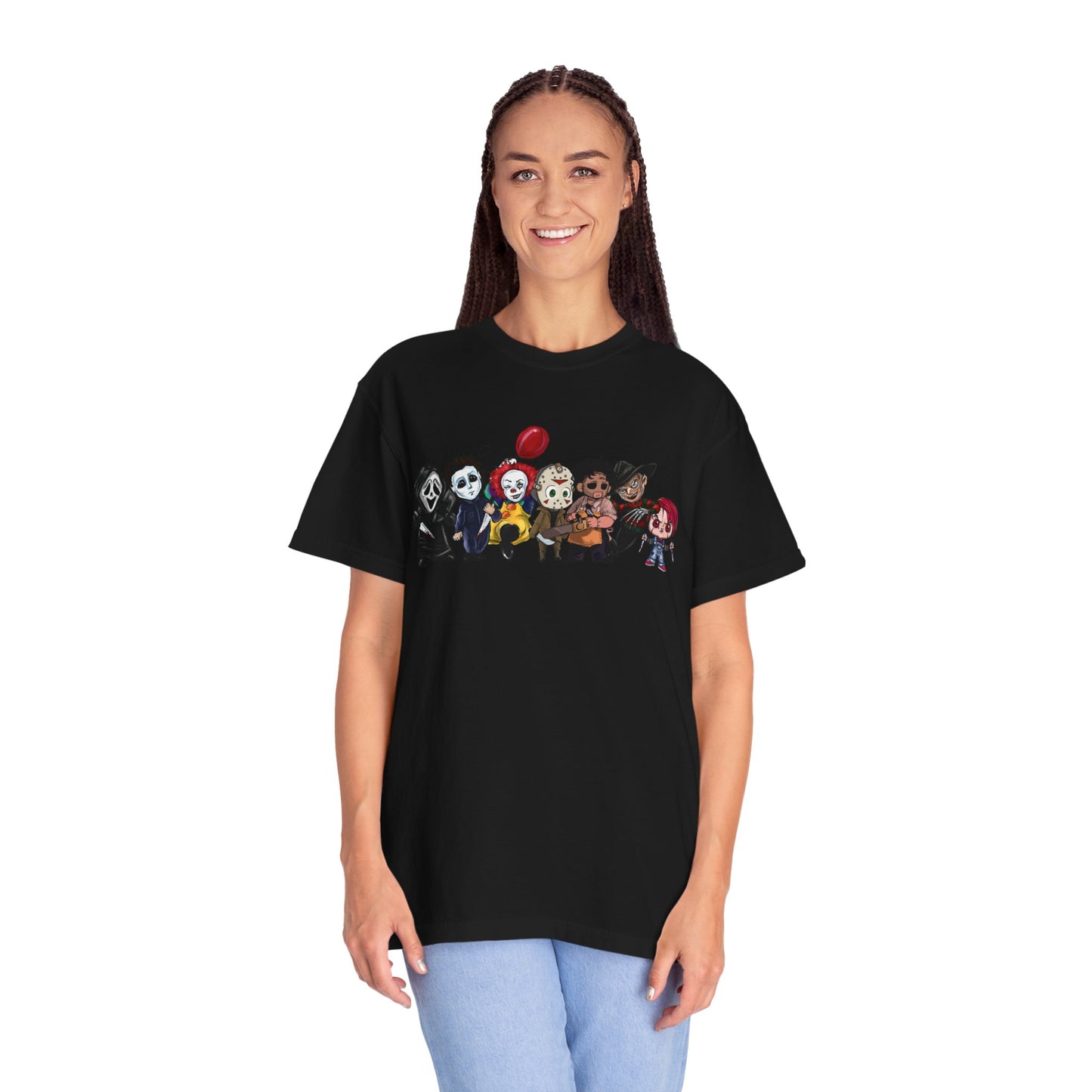 Baby Horror Characters T-Shirt, Unisex Horror Tee, Halloween Shirt, Ghostly Art Tee, Chibi Characters Apparel