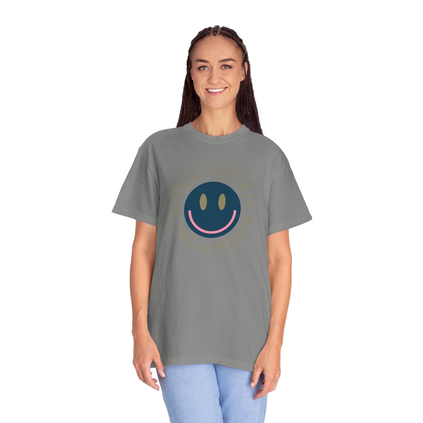 Rejoice in the Lord Smiley Face Christian T-Shirt, Unisex Tee, Inspirational Clothing, Gift for Believers, Casual Wear, Faith-Based Apparel