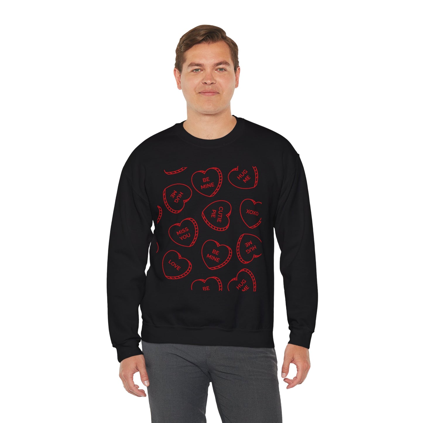 Candy Heart Crewneck Sweatshirt - Heart Design - Cute and Cozy