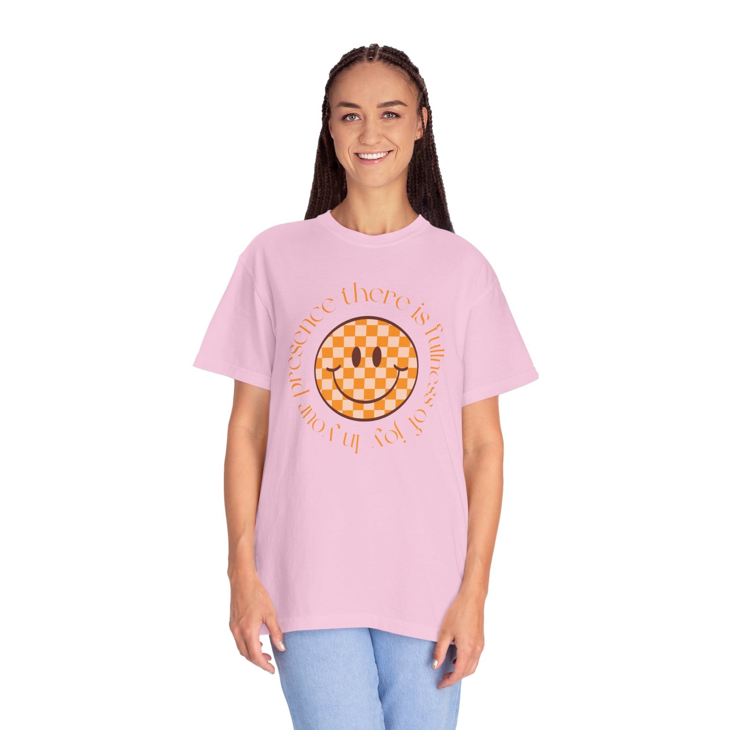 Smiley Face Fullness of Joy Unisex Garment-Dyed T-Shirt, Casual Tee, Streetwear, Gifts for Friends, Summer Vibes, Smile Merchandise