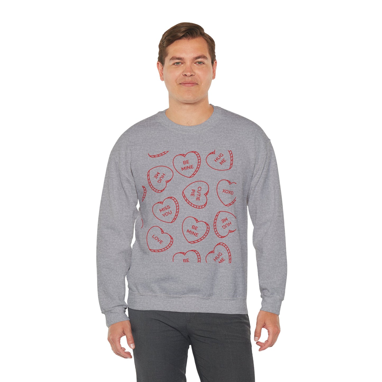 Candy Heart Crewneck Sweatshirt - Heart Design - Cute and Cozy