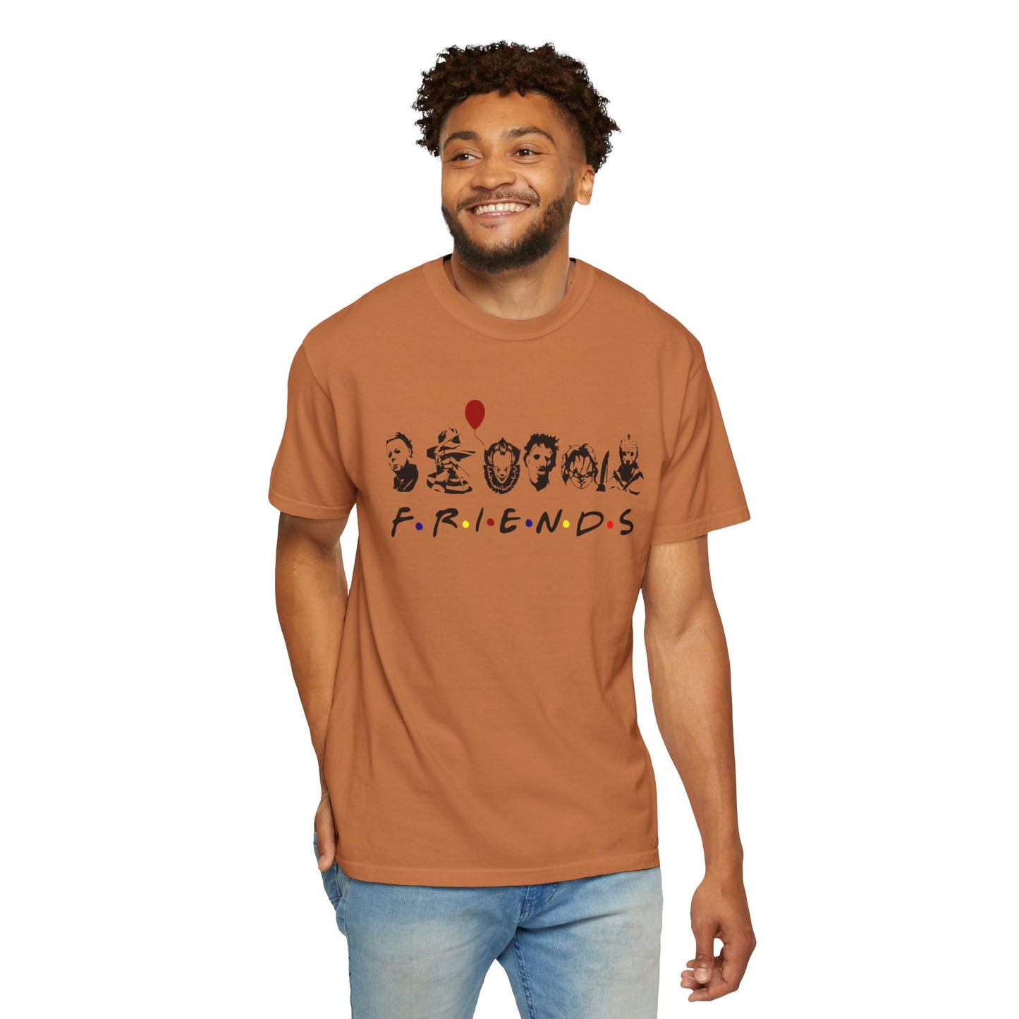 Friends-Inspired Garment-Dyed T-Shirt, Casual Tee, Gift for Fans, Retro Style Shirt, Everyday Wear, Unisex Apparel