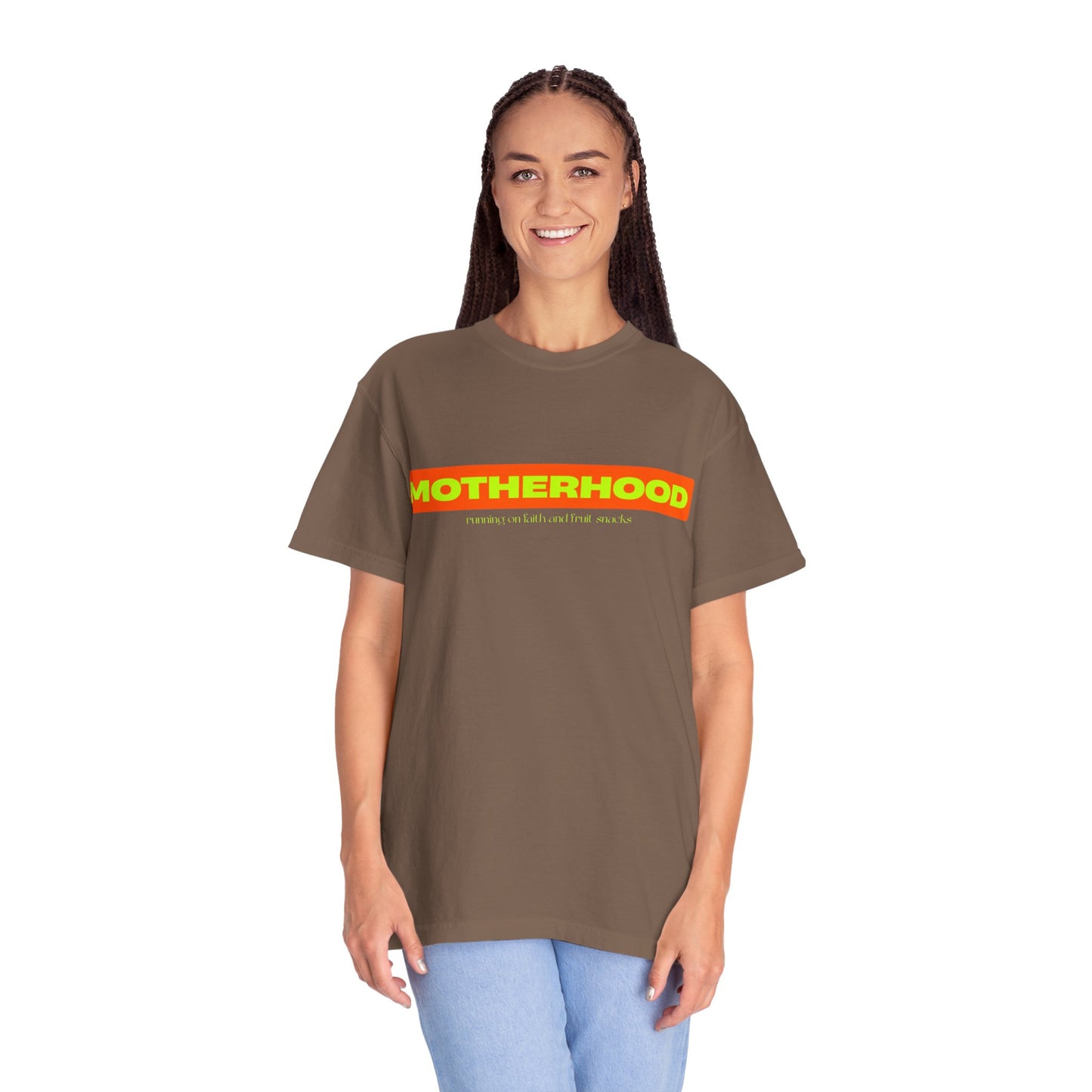 Running on Faith and Fruit Snacks Motherhood Unisex T-shirt, Perfect Gift for Moms, Cute Casual Wear, Mother's Day, Baby Shower, Maternity Style
