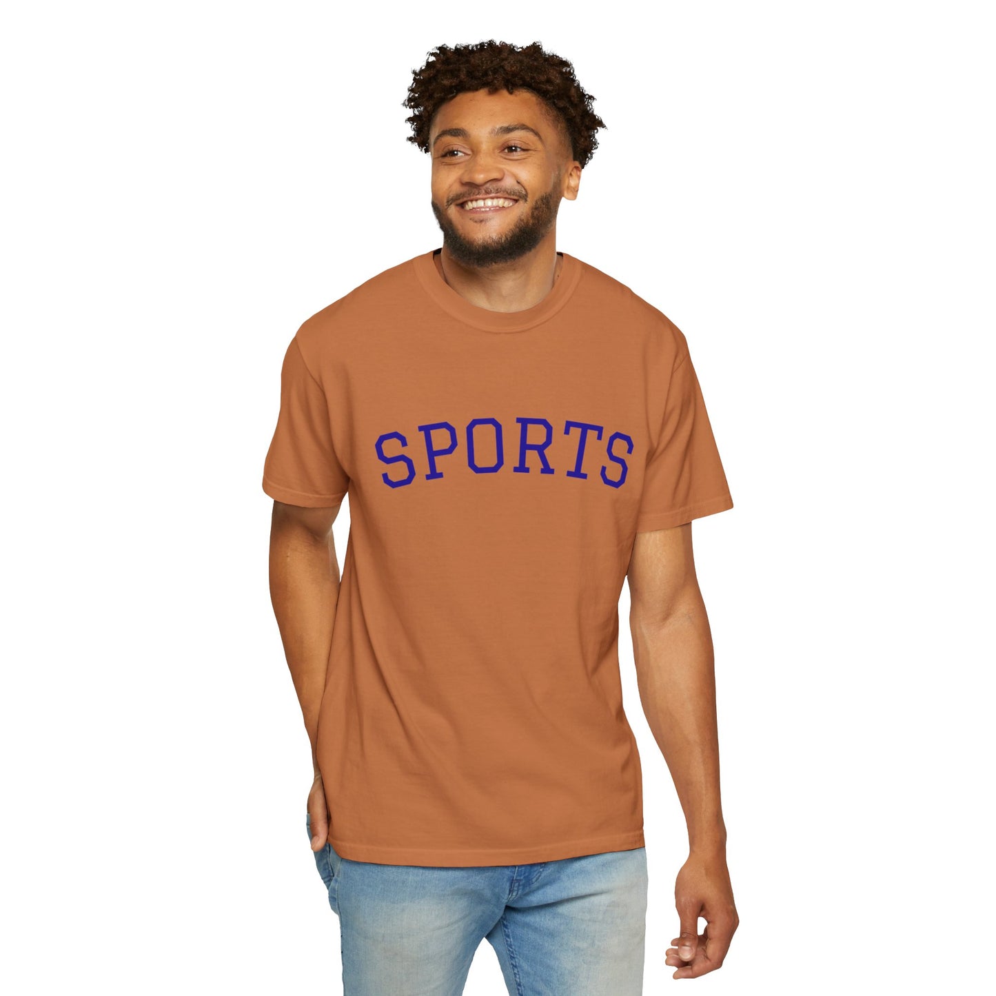 Sports Unisex Garment-Dyed T-shirt, Casual Wear, Workout Top, Gift for Sports Lovers, Athletic Apparel, Summer Tee