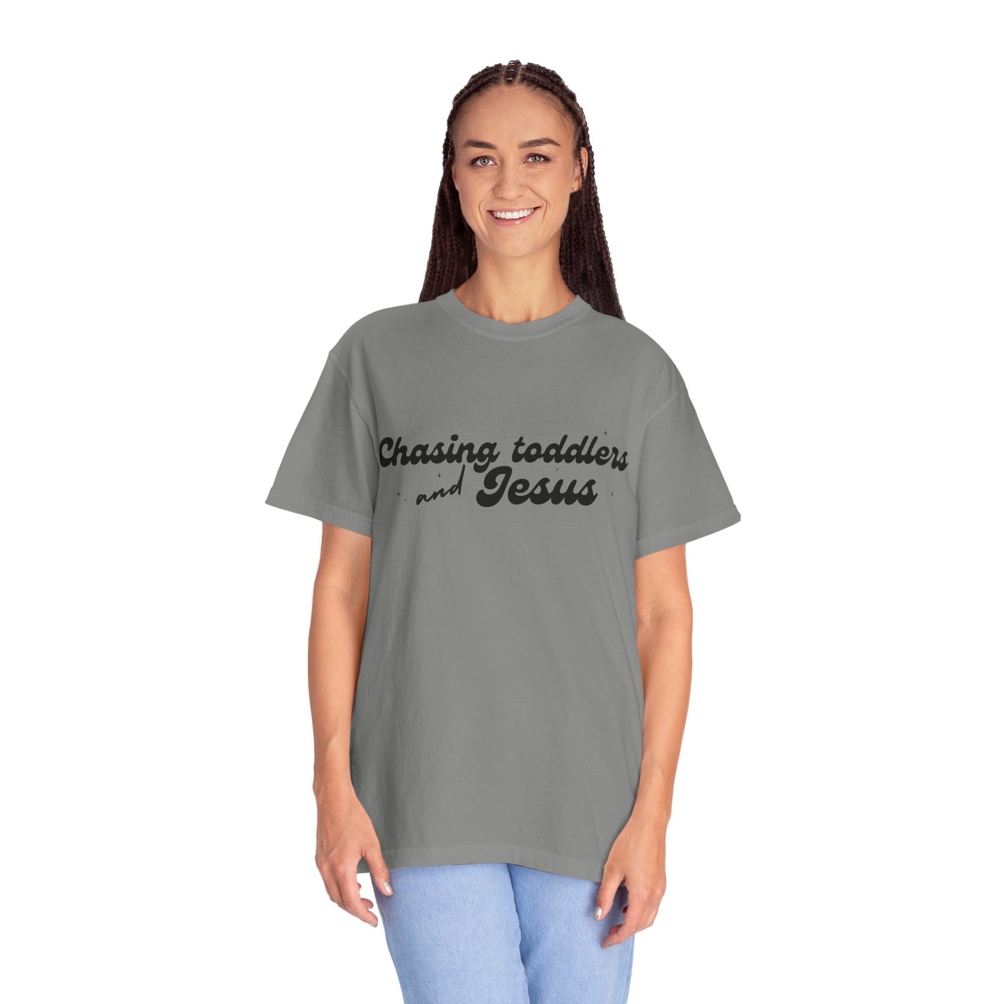 Chasing Toddlers and Jesus T-Shirt, Vintage Mommy Tee, Faith-Based Apparel, Gift for Parents, Church Activities, Casual Wear