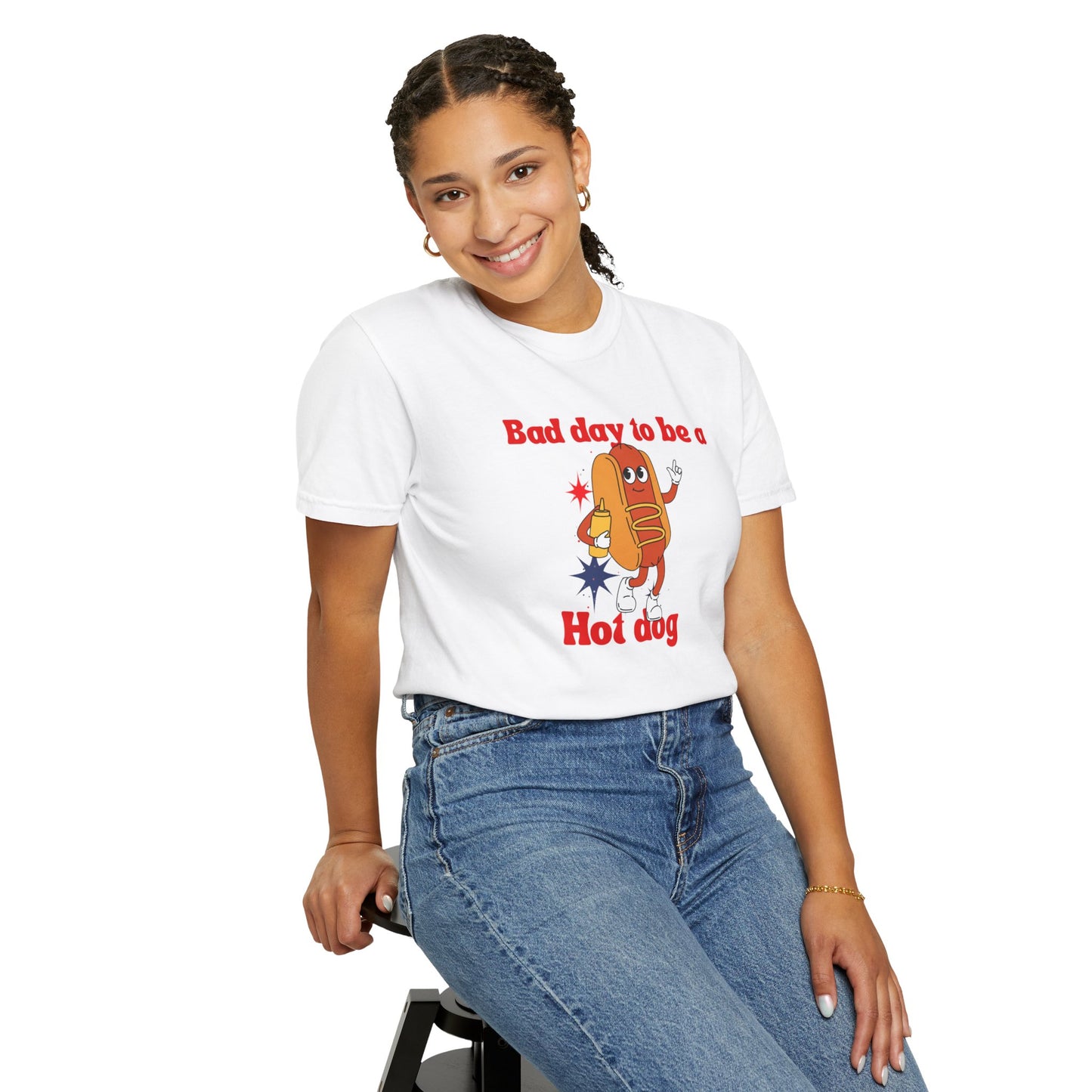 Funny Bad Day to be a Hot Dog Unisex Tee