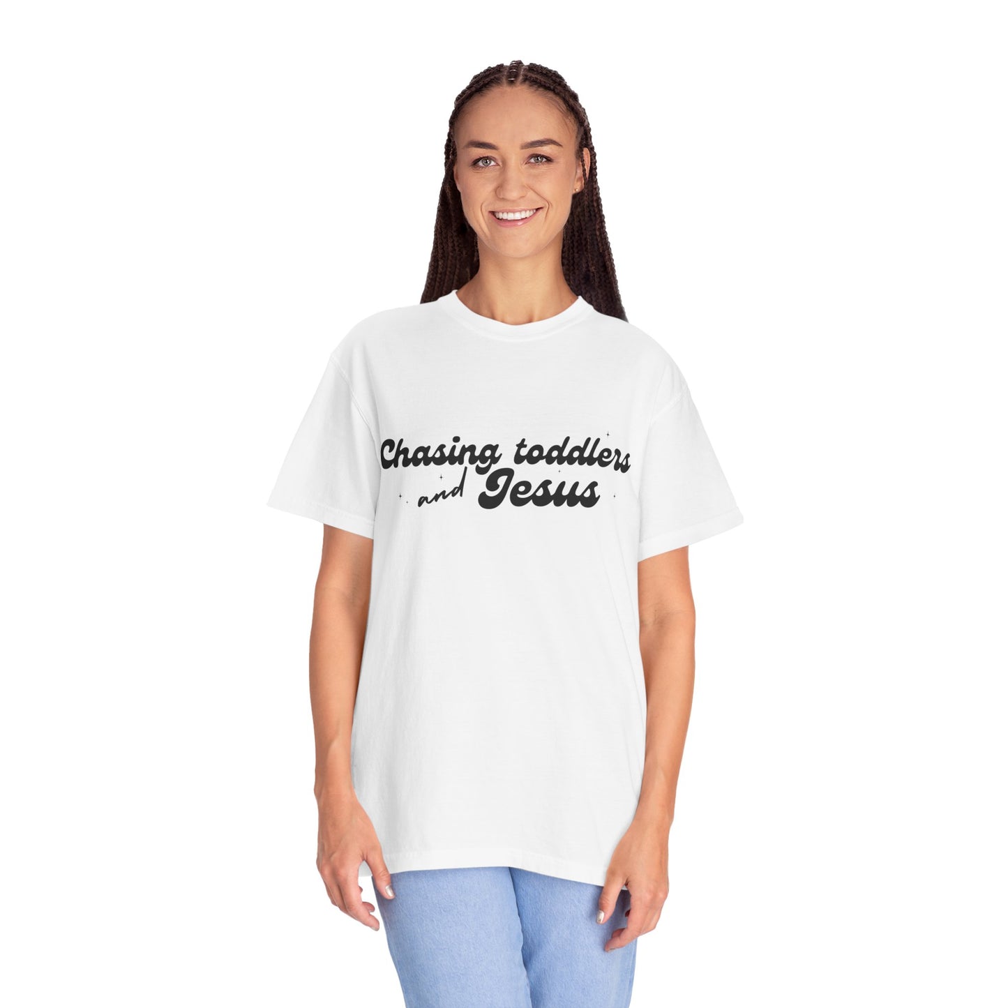 Chasing Toddlers and Jesus T-Shirt, Vintage Mommy Tee, Faith-Based Apparel, Gift for Parents, Church Activities, Casual Wear