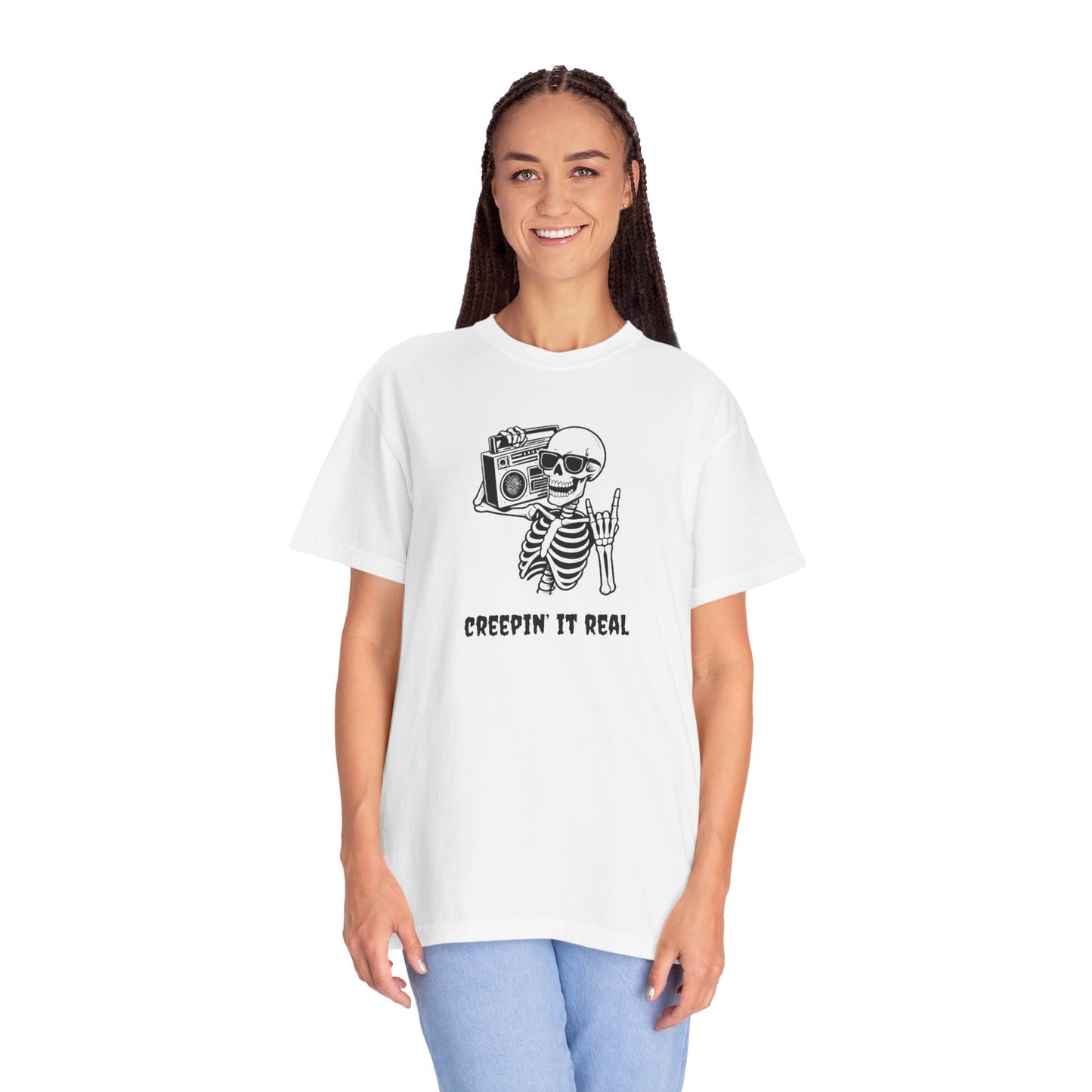 Creepin' It Real T-Shirt, Halloween Tee, Skeleton Shirt, Unisex Graphic Tee, Casual Wear, Gift for Friends