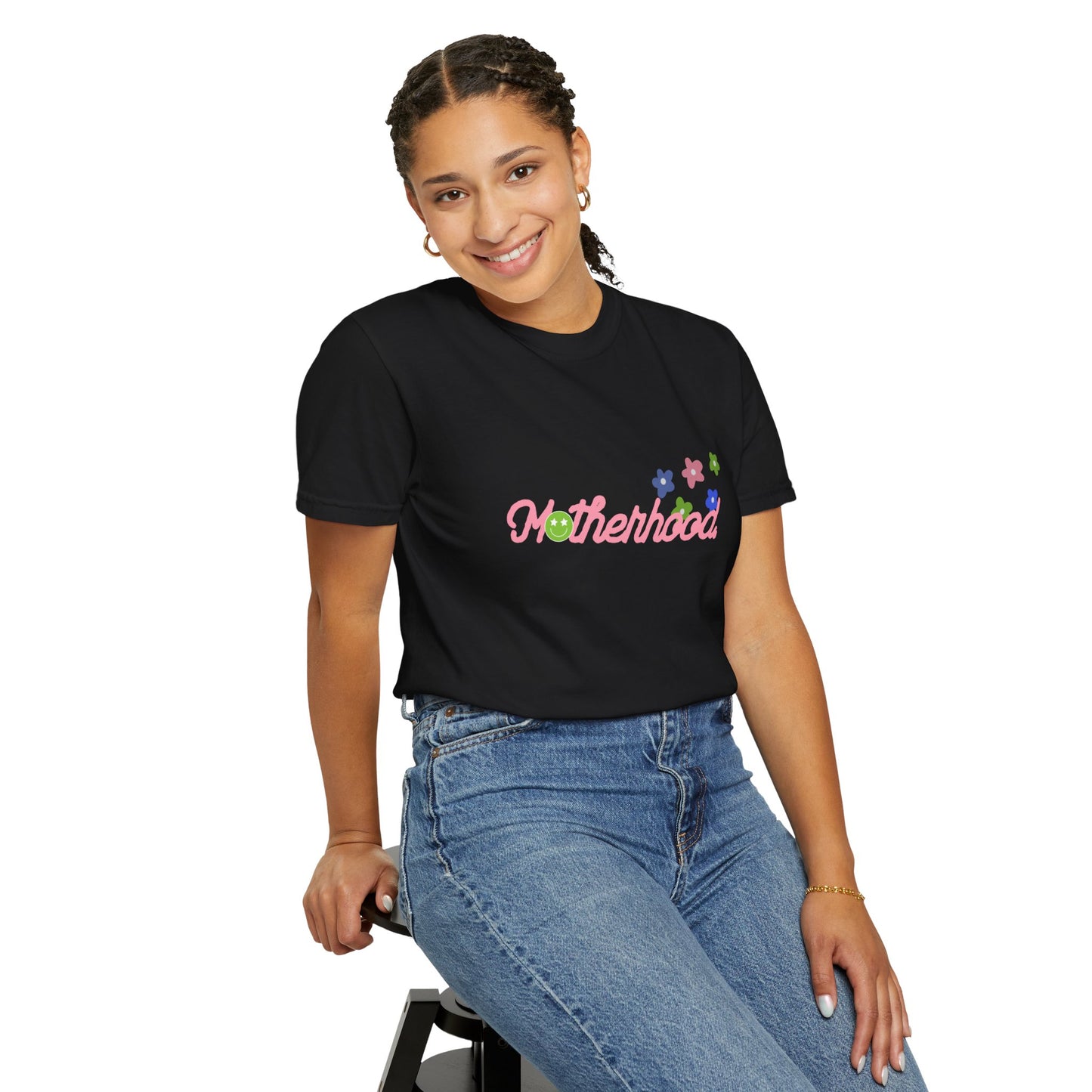 Colorful Motherhood Graphic T-Shirt | Cute Mommy Shirt, Gift for New Moms, Family Party Top, Spring Apparel, Baby Shower Gift
